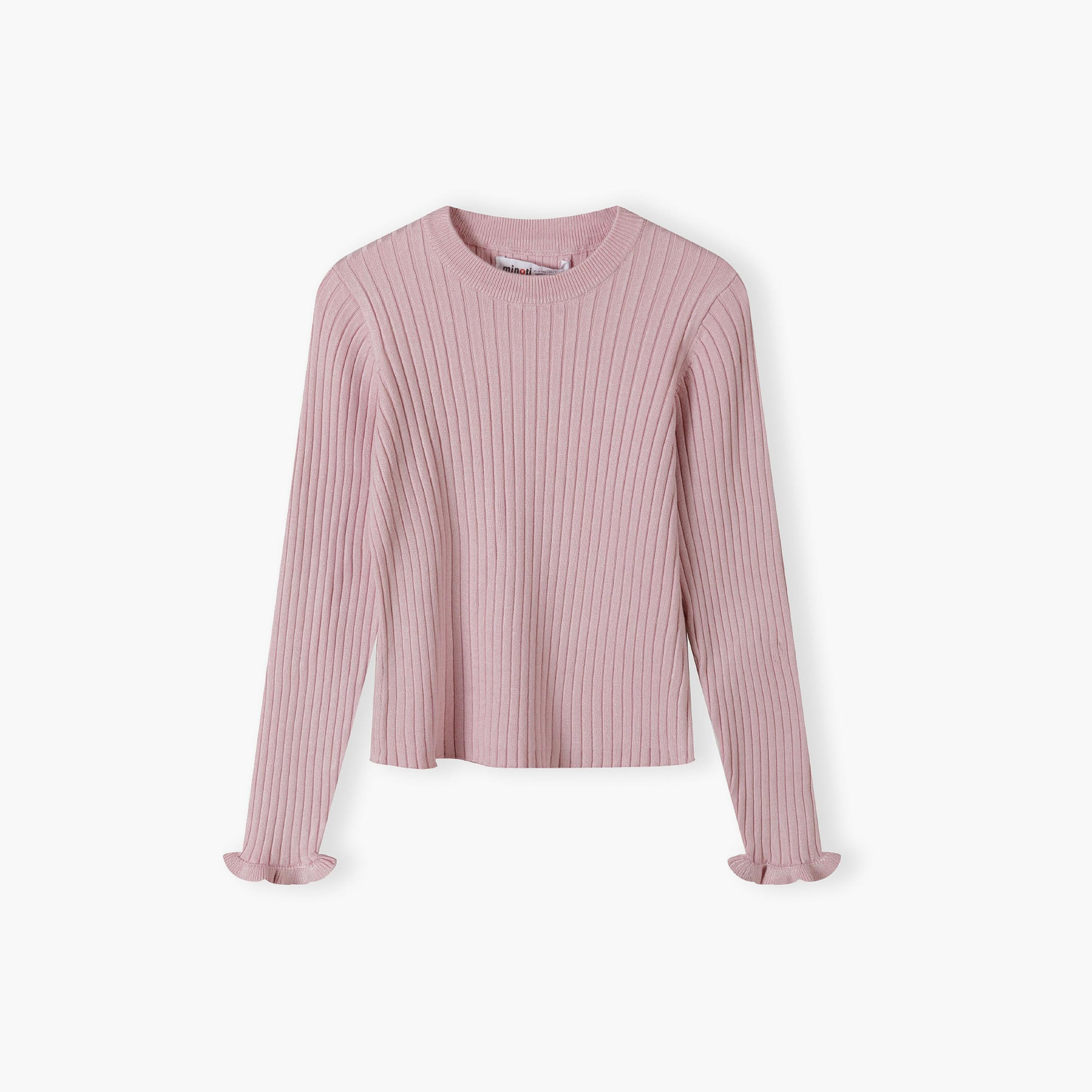 Minoti Long Sleeves Solid Viscose Blend Jumper with Frill Cuffs-girls-clothing-jumpersandcardigans-image-2