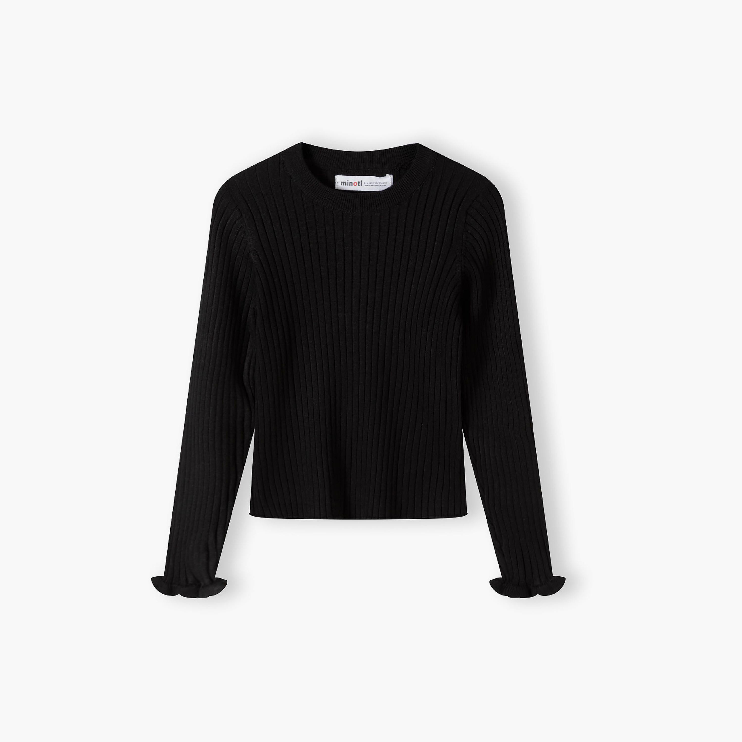 سترة بأكمام طويلة من الفيسكوز السادة مع أساور كشكشة من مينوتي-girls-clothing-jumpersandcardigans-image-2