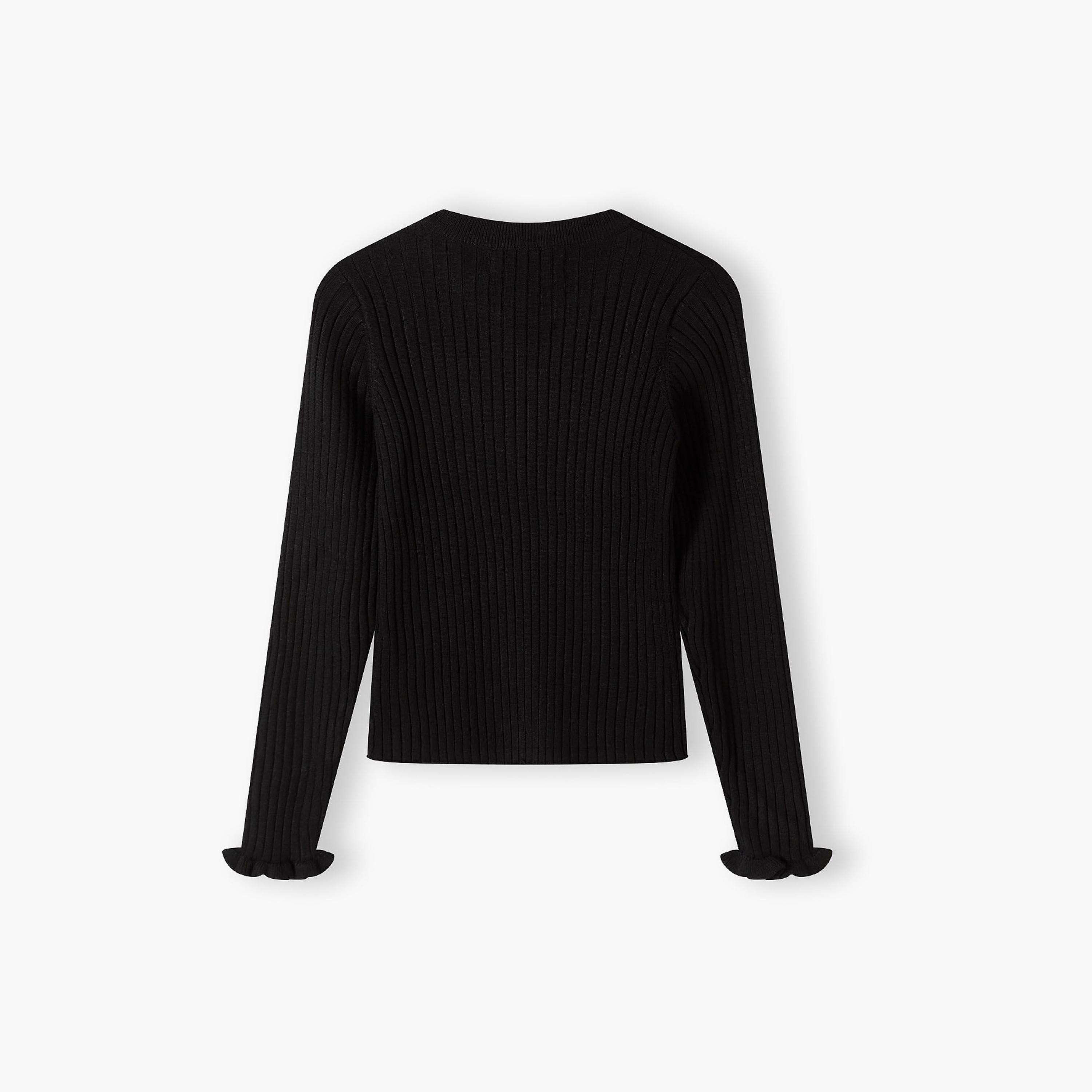 سترة بأكمام طويلة من الفيسكوز السادة مع أساور كشكشة من مينوتي-girls-clothing-jumpersandcardigans-image-3