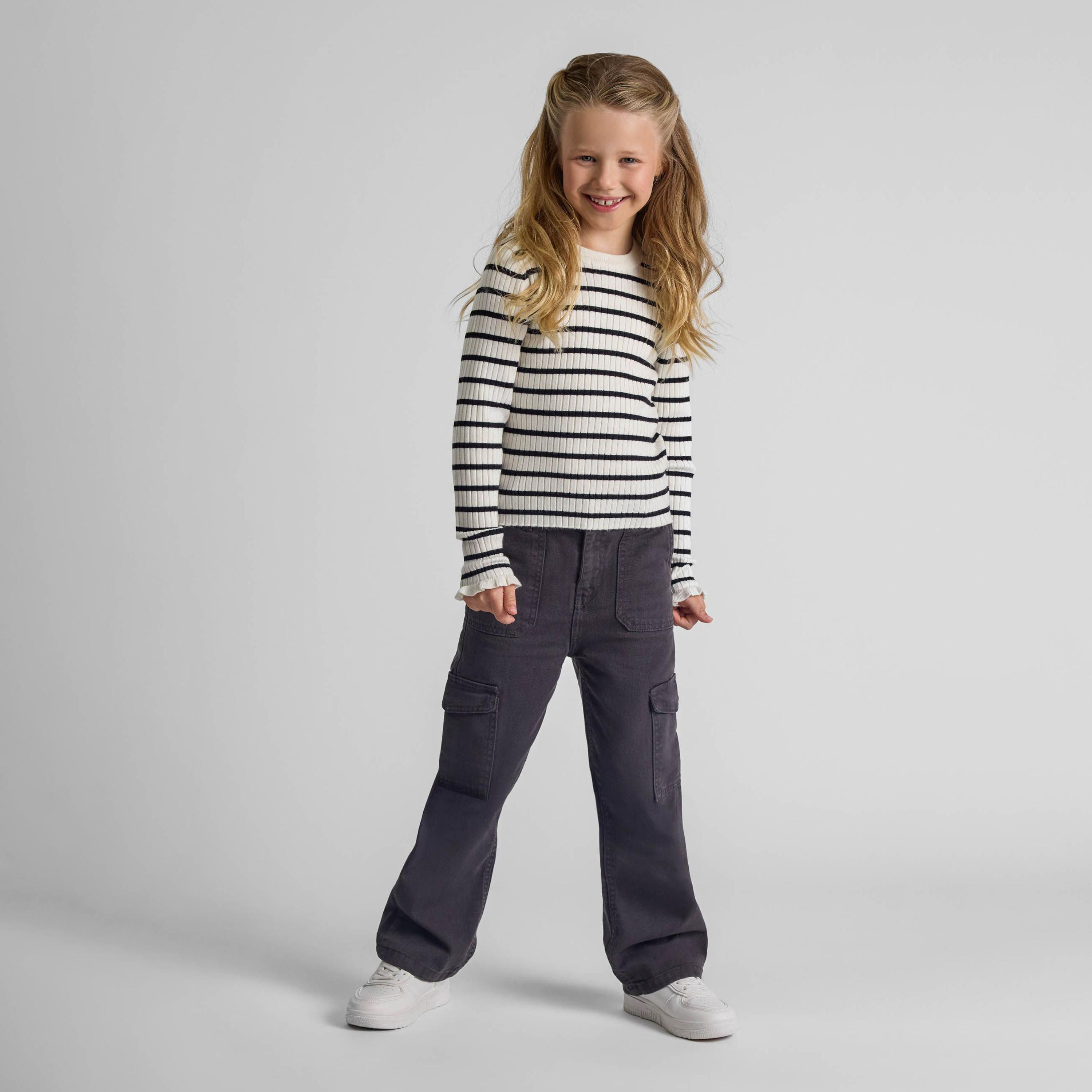 Minoti Long Sleeves Stripes Viscose Blend Jumper with Frill Cuffs-girls-clothing-jumpersandcardigans-image-2