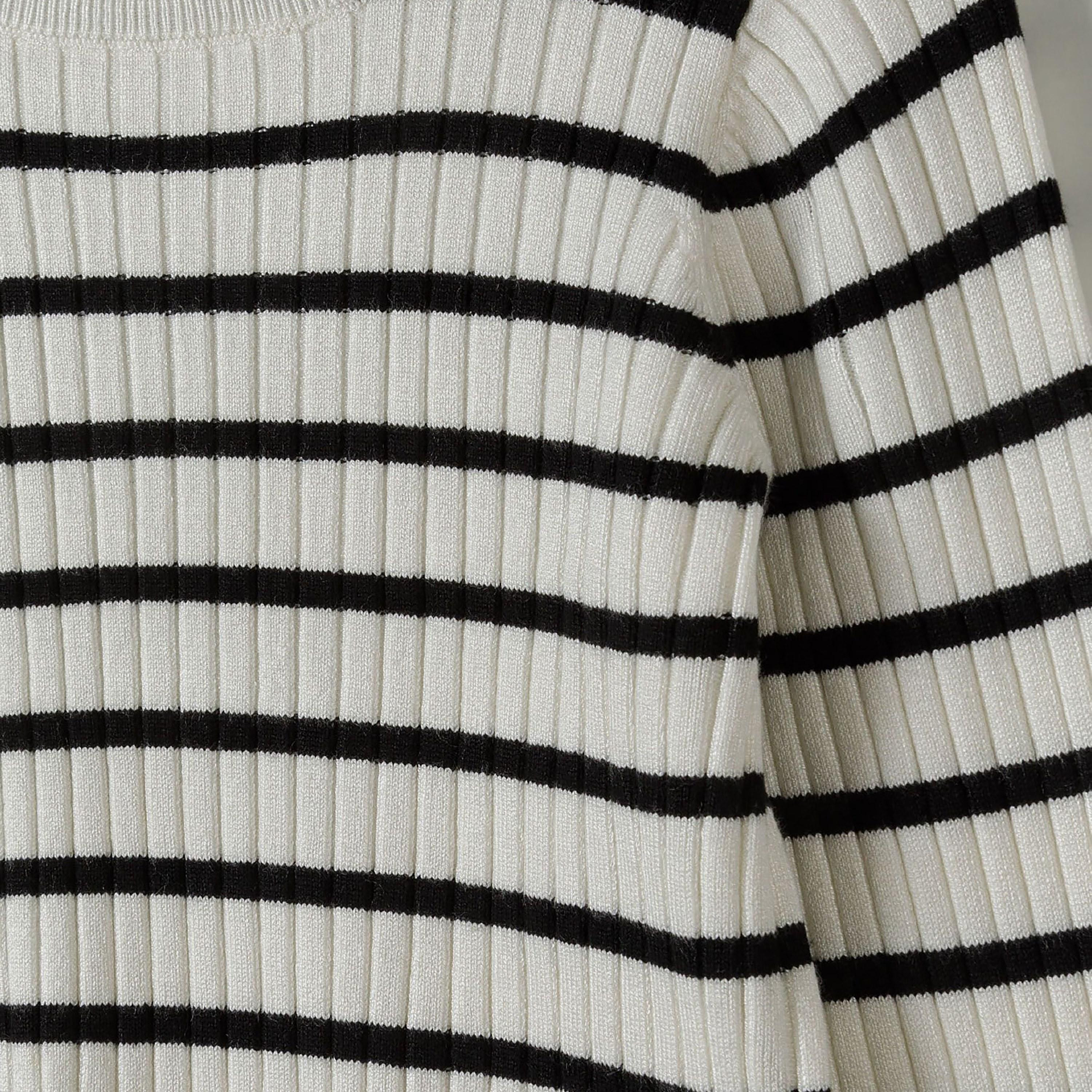Minoti Long Sleeves Stripes Viscose Blend Jumper with Frill Cuffs-girls-clothing-jumpersandcardigans-image-4