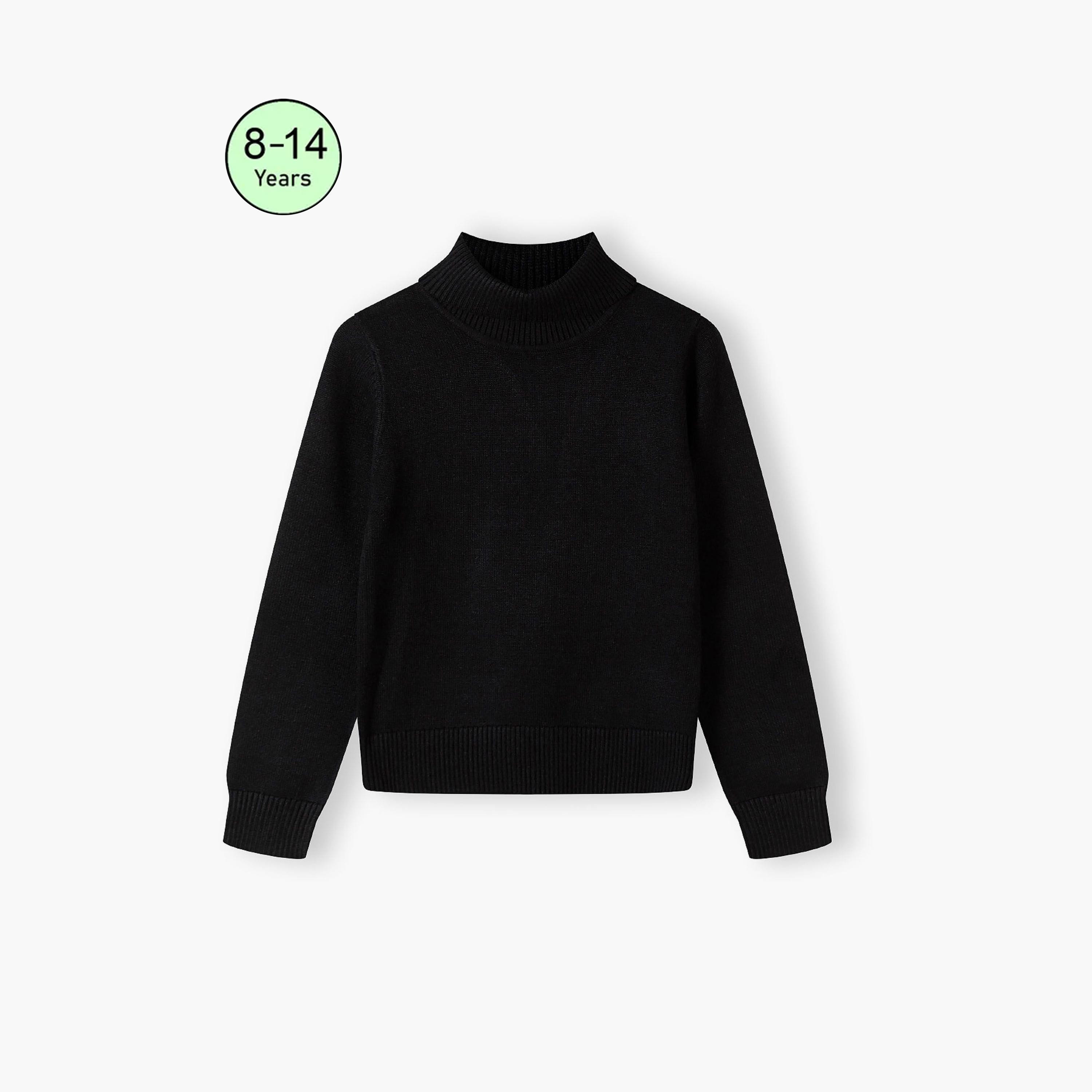 سترة بأكمام طويلة من الفيسكوز السادة برقبة عالية من مينوتي-girls-clothing-jumpersandcardigans-image-1