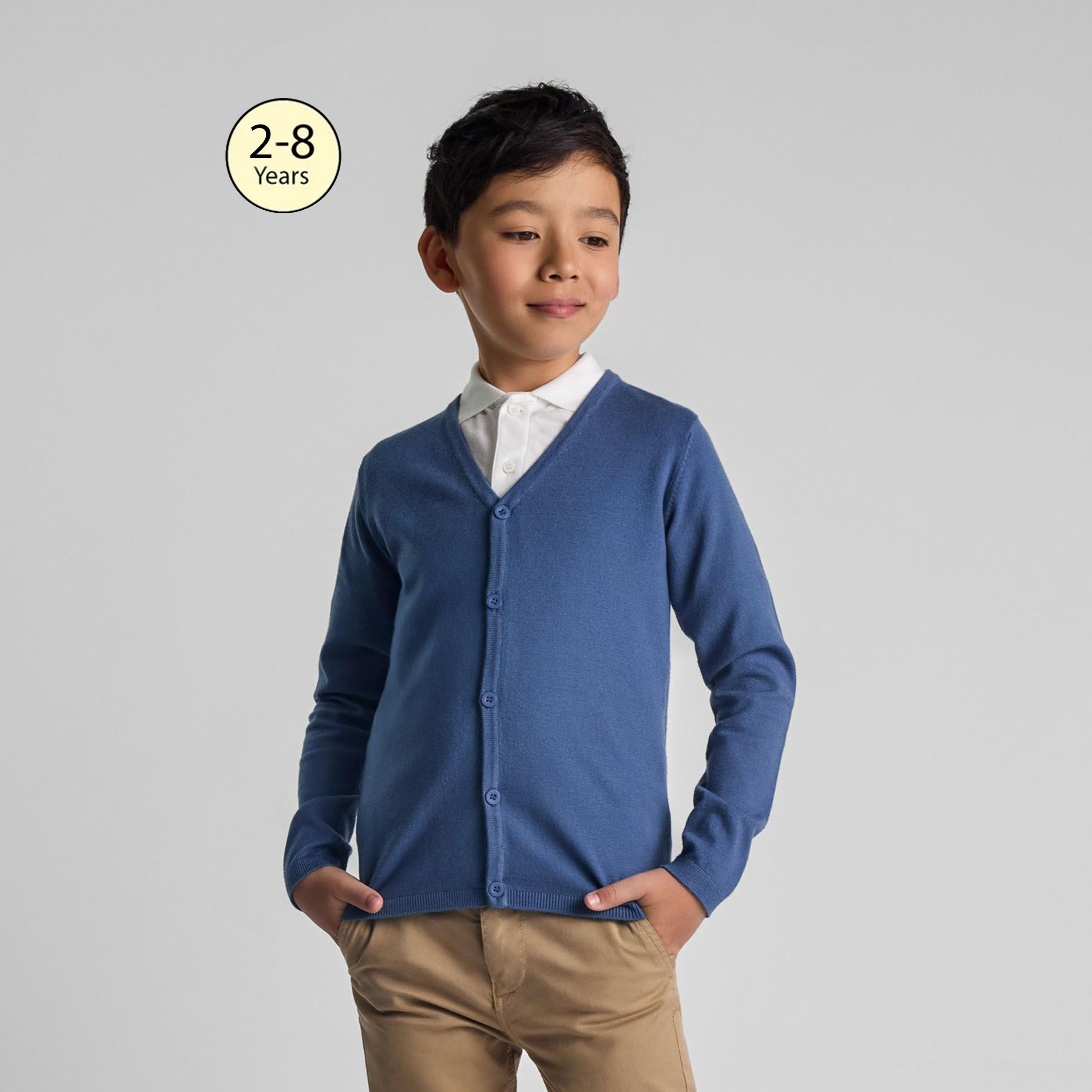 Minoti Long Sleeves Printed Viscose Blend V-Neck Cardigan-boys-clothing-jumpersandcardigans-image-1