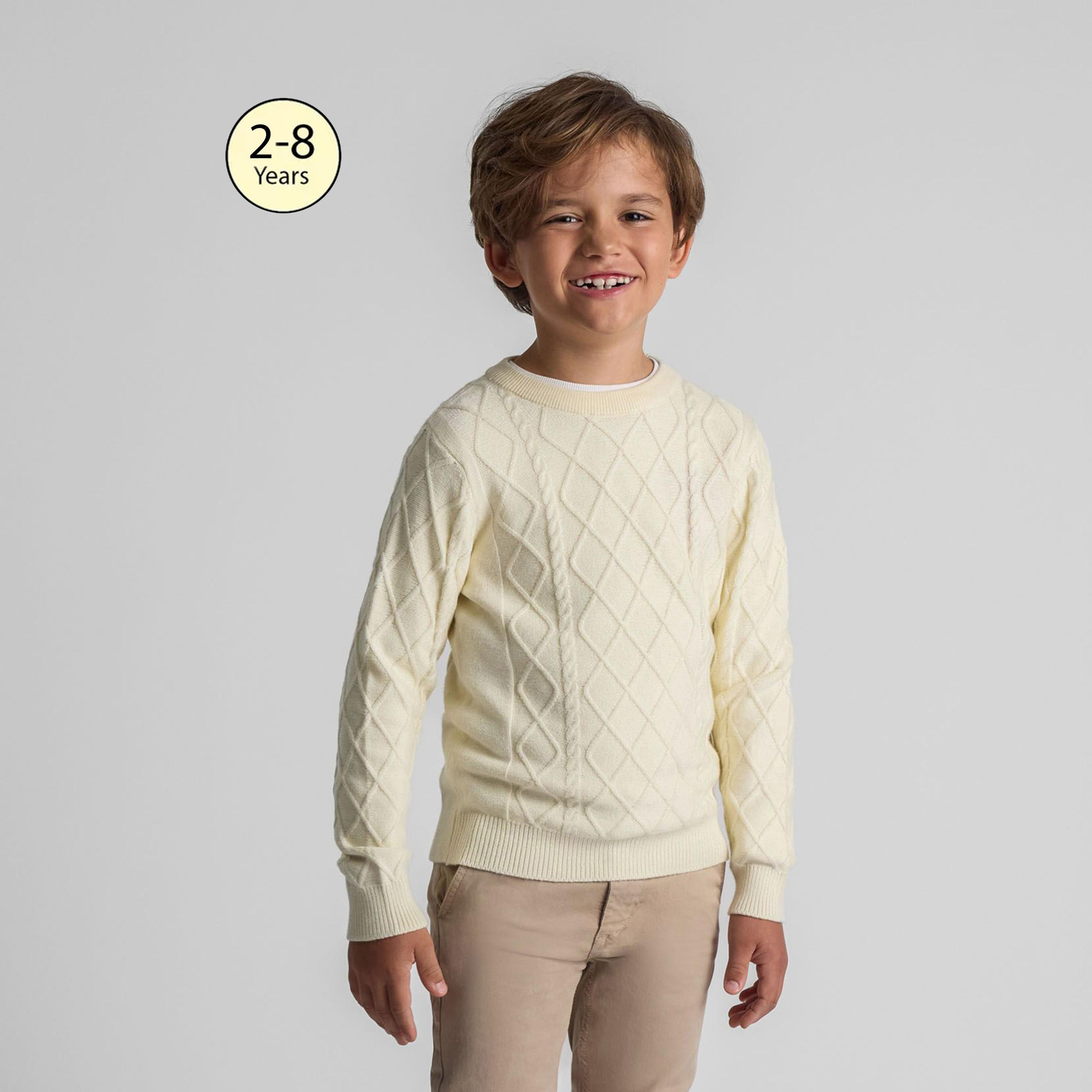 سترة بأكمام طويلة من الفيسكوز السادة بقبة دائرية من مينوتي-boys-clothing-jumpersandcardigans-image-1