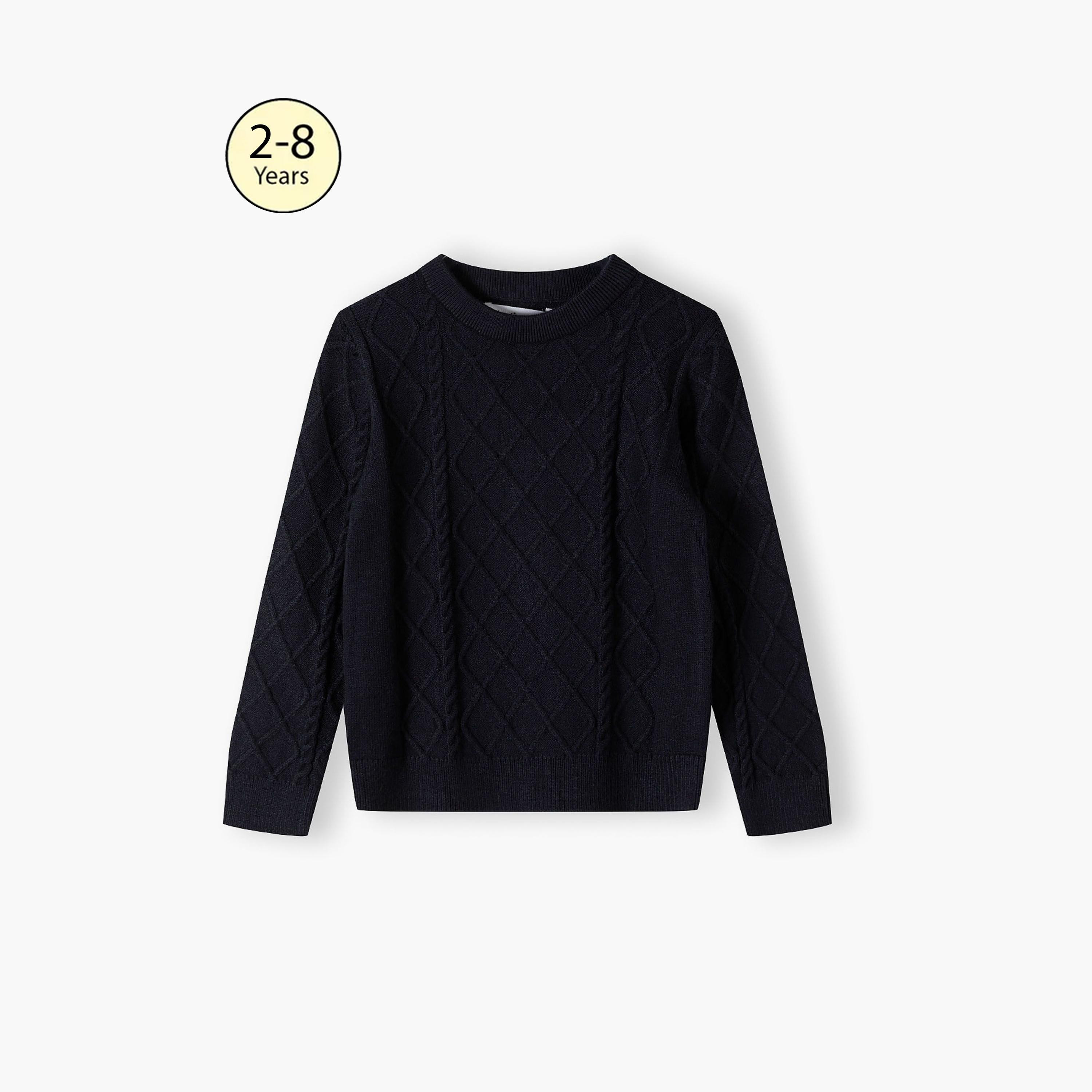 سترة بأكمام طويلة من الفيسكوز السادة بقبة دائرية من مينوتي-boys-clothing-jumpersandcardigans-image-1