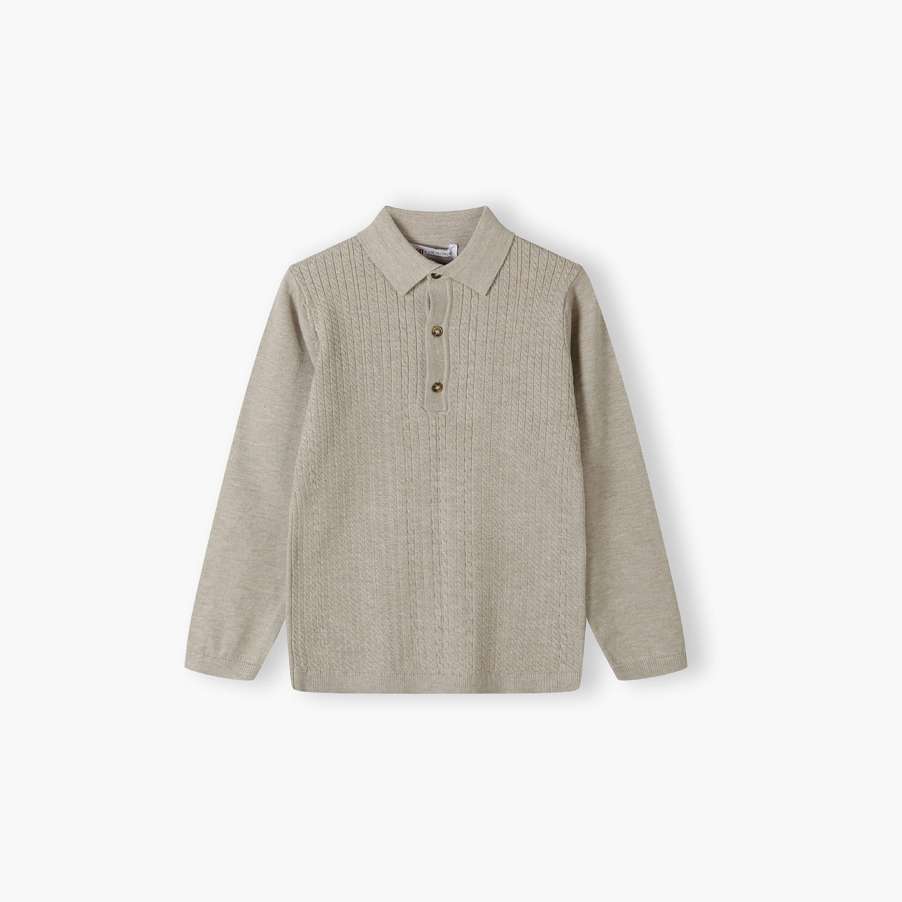 سترة بولو بأكمام طويلة من الفيسكوز السادة من مينوتي-boys-clothing-jumpersandcardigans-image-2