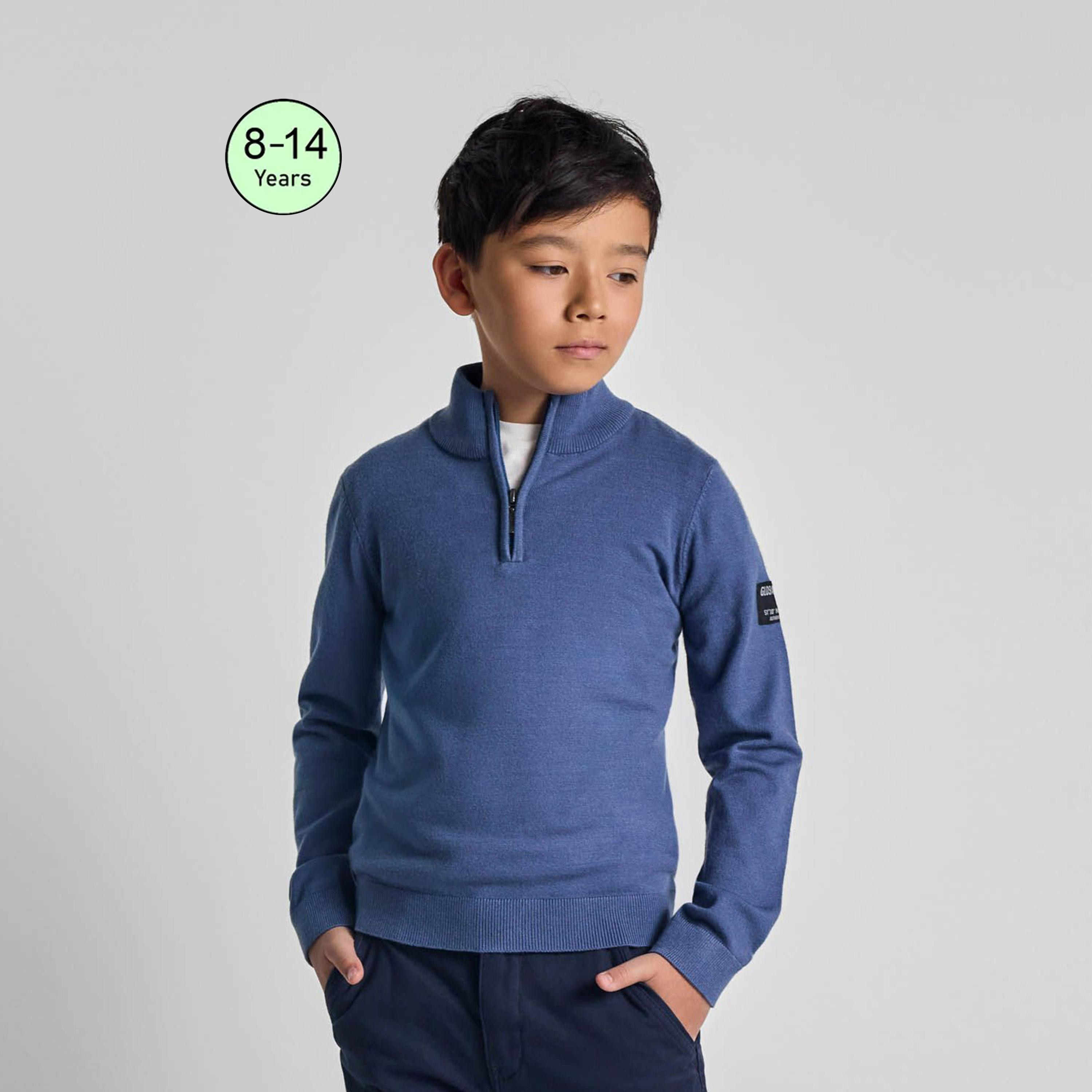 Minoti Long Sleeves Printed Viscose Blend Jumper with Ribbed Edges-boys-clothing-jumpersandcardigans-image-1