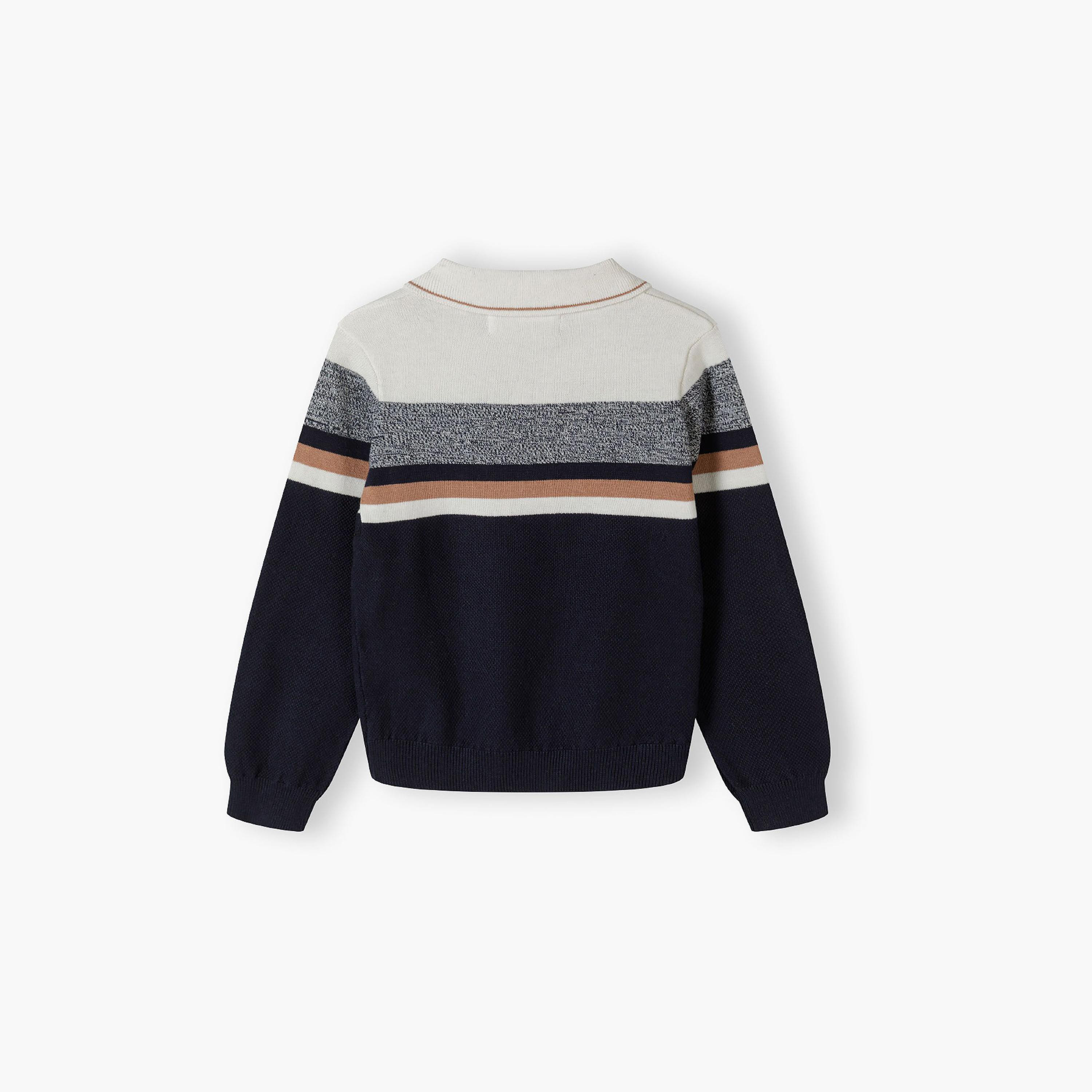 سترة بأكمام طويلة من القطن المقلم من مينوتي-boys-clothing-jumpersandcardigans-image-3