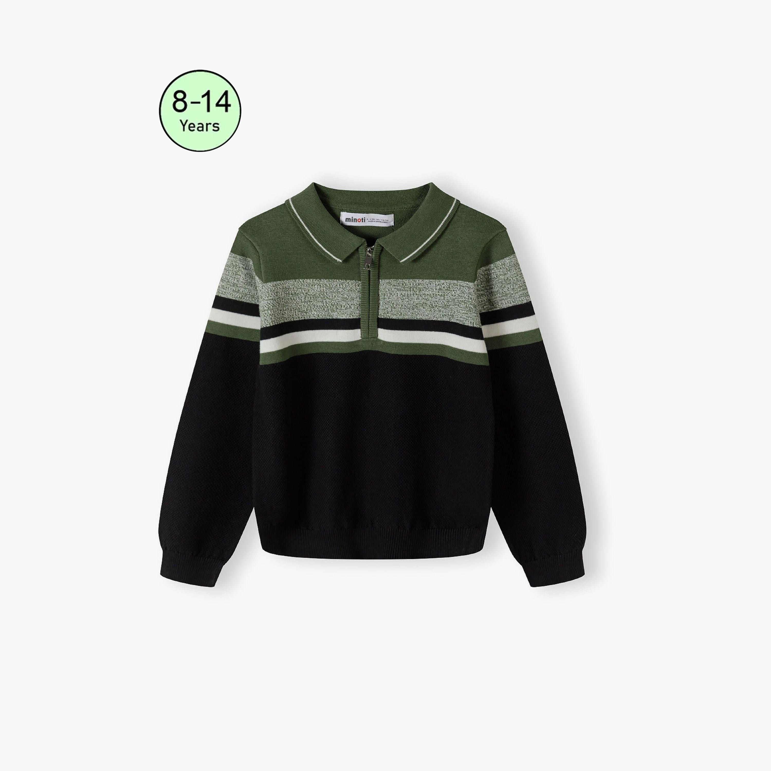 سترة بأكمام طويلة من القطن المقلم من مينوتي-boys-clothing-jumpersandcardigans-image-1
