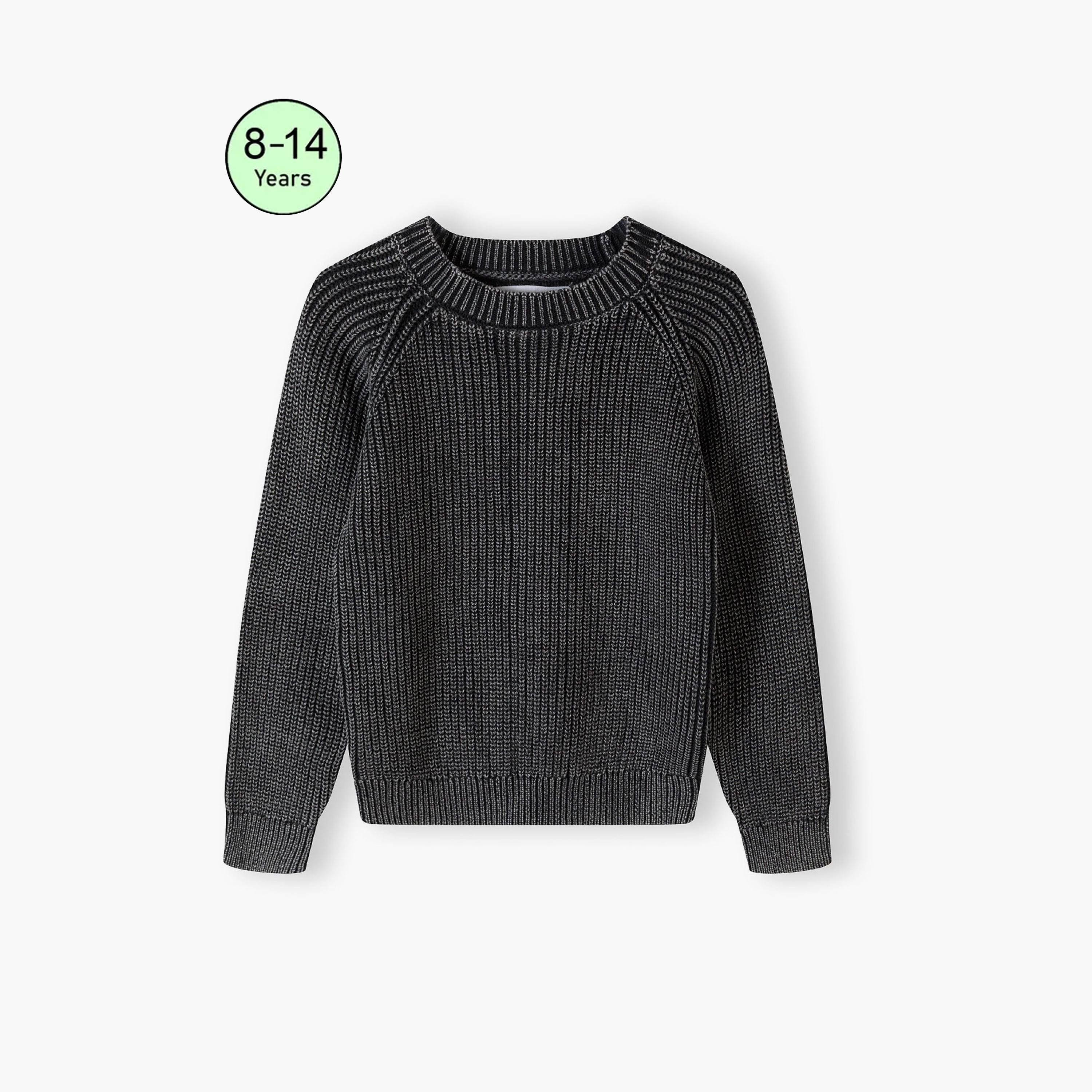 سترة بأكمام طويلة من القطن السادة بتأثير مغسول من مينوتي-boys-clothing-jumpersandcardigans-image-1