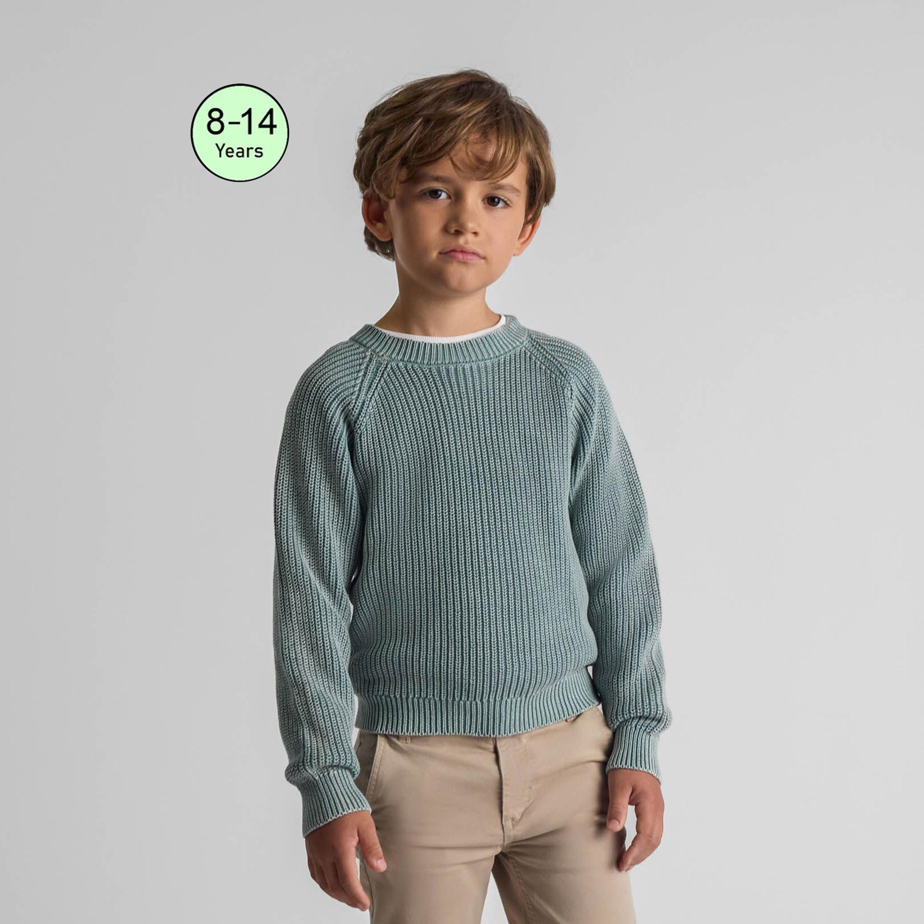Minoti Long Sleeves Solid Cotton Jumper with Washed Effect-boys-clothing-jumpersandcardigans-image-1
