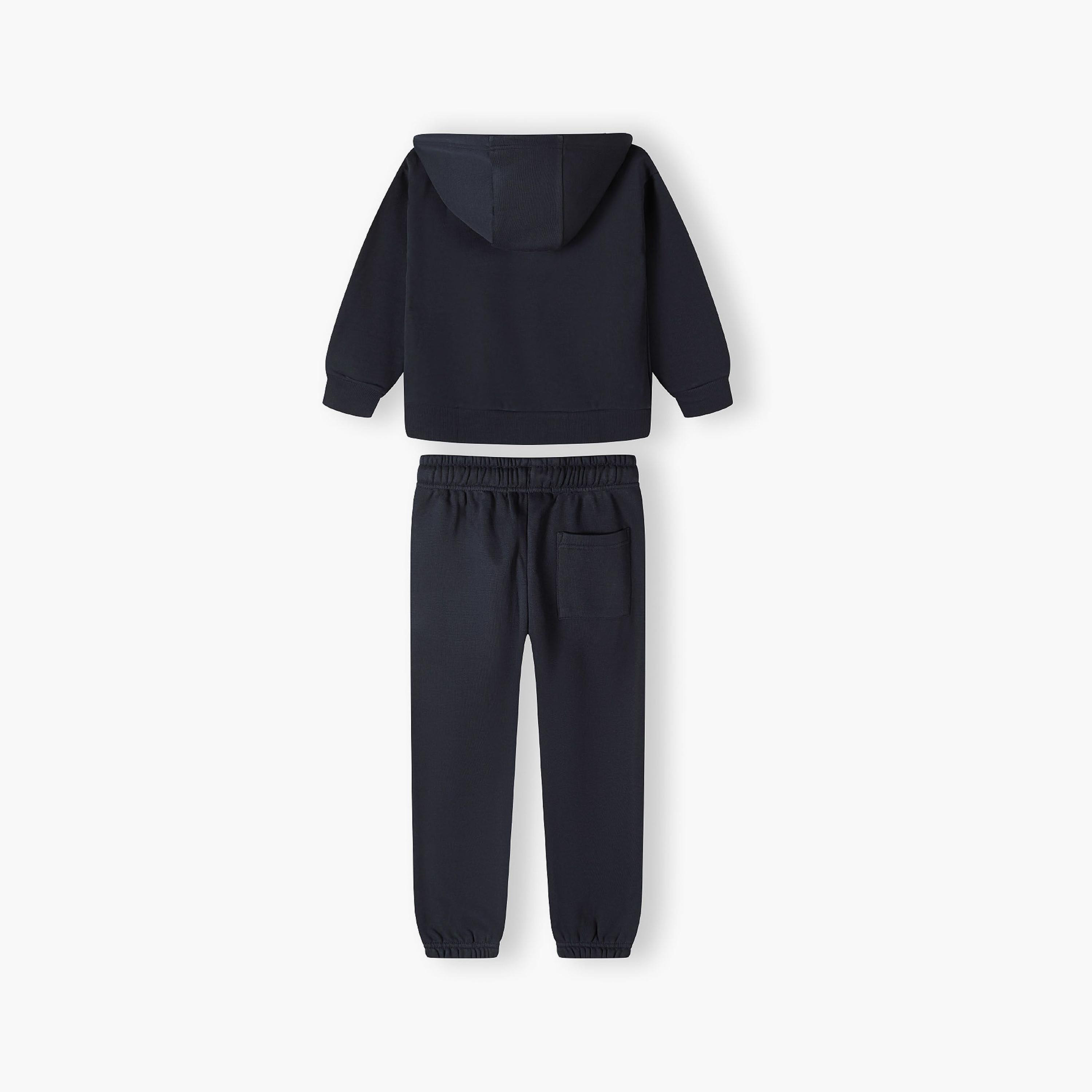 طقم من قطعتين بقلنسوة منقوشة بسحاب مع بنطلون رياضي من مينوتي-boys-clothing-setsandcoords-image-3