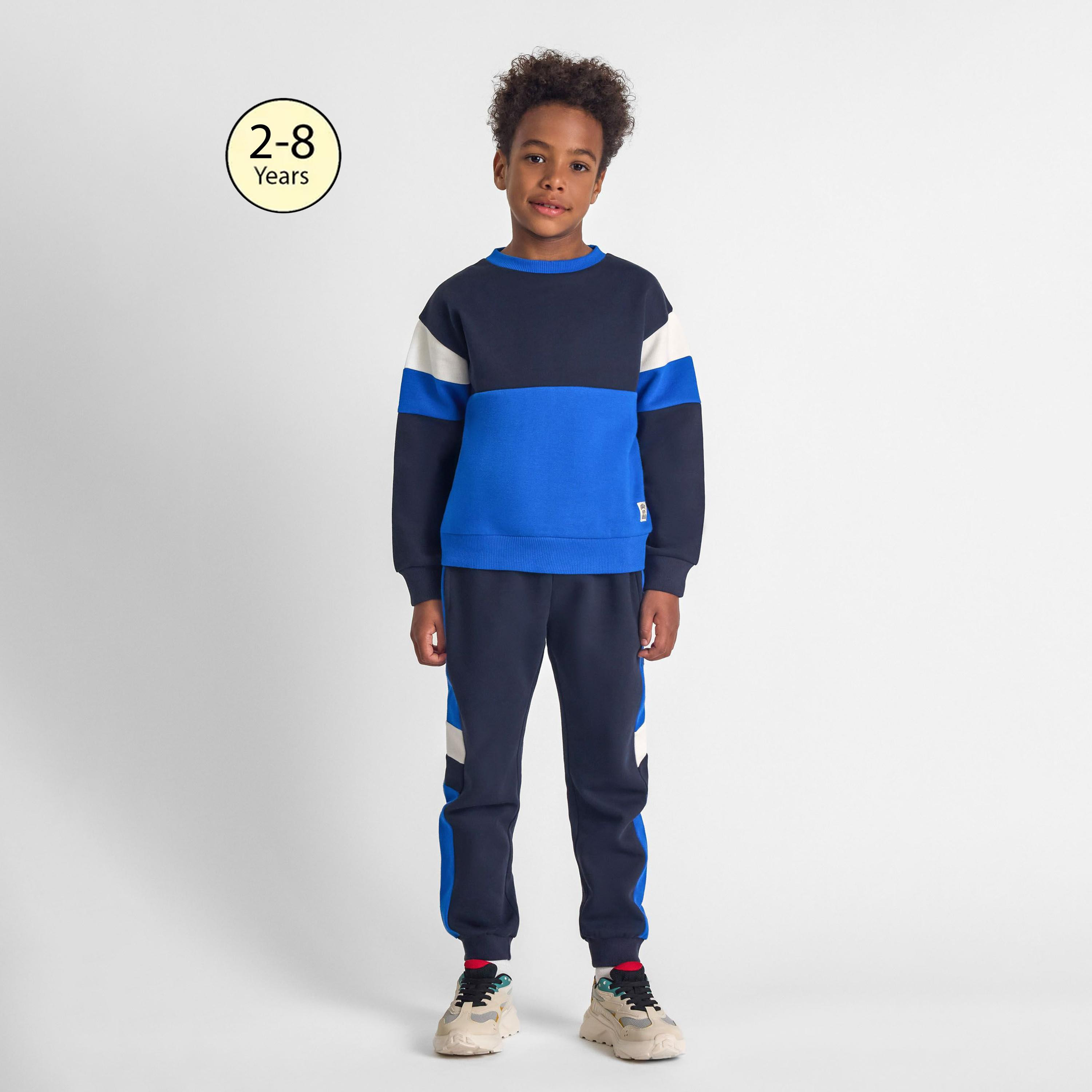 طقم من قطعتين بقلنسوة منقوشة بقبة دائرية مع بنطلون رياضي من مينوتي-boys-clothing-setsandcoords-image-1