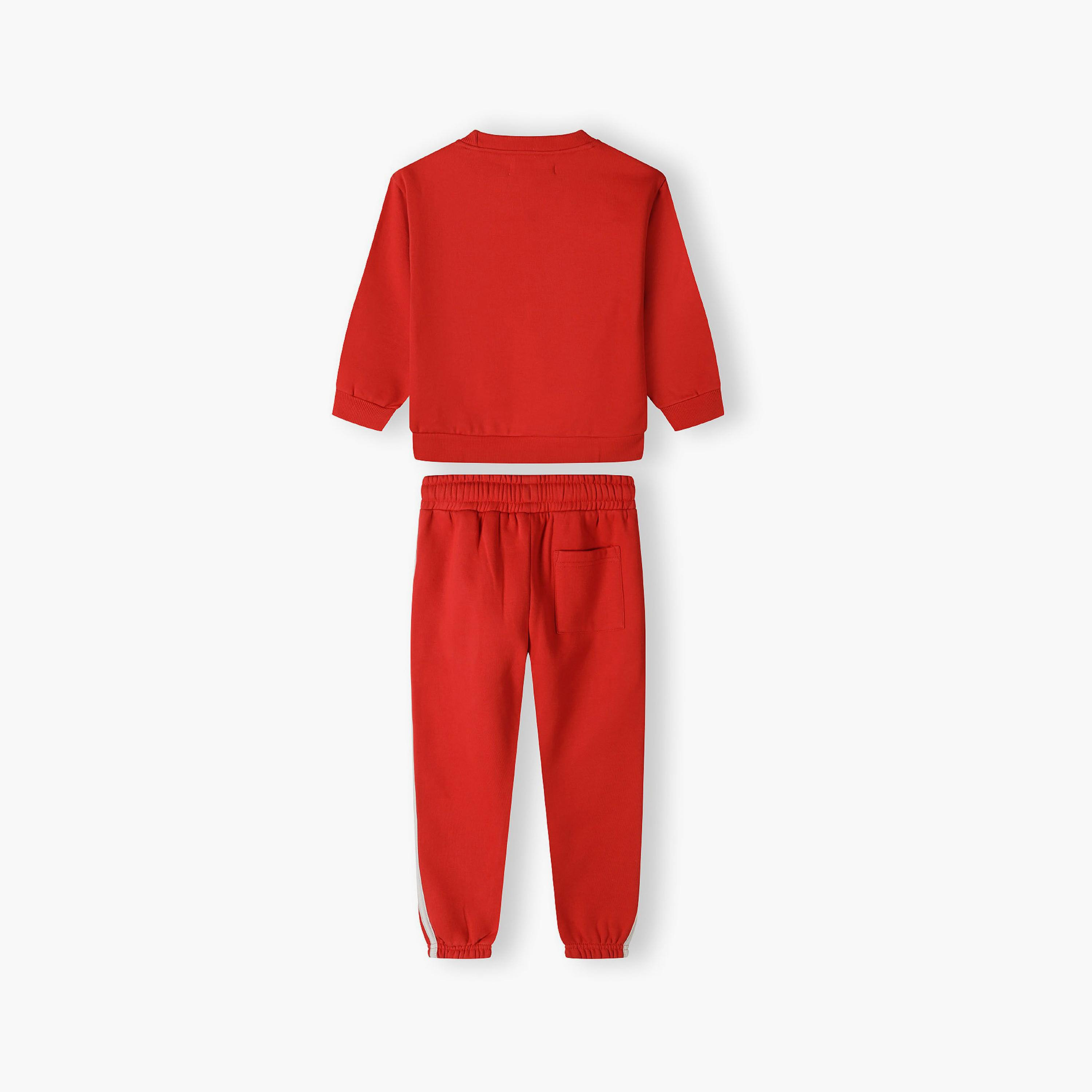 طقم من قطعتين بسويتشيرت منقوش مع بنطلون رياضي من مينوتي-boys-clothing-setsandcoords-image-2