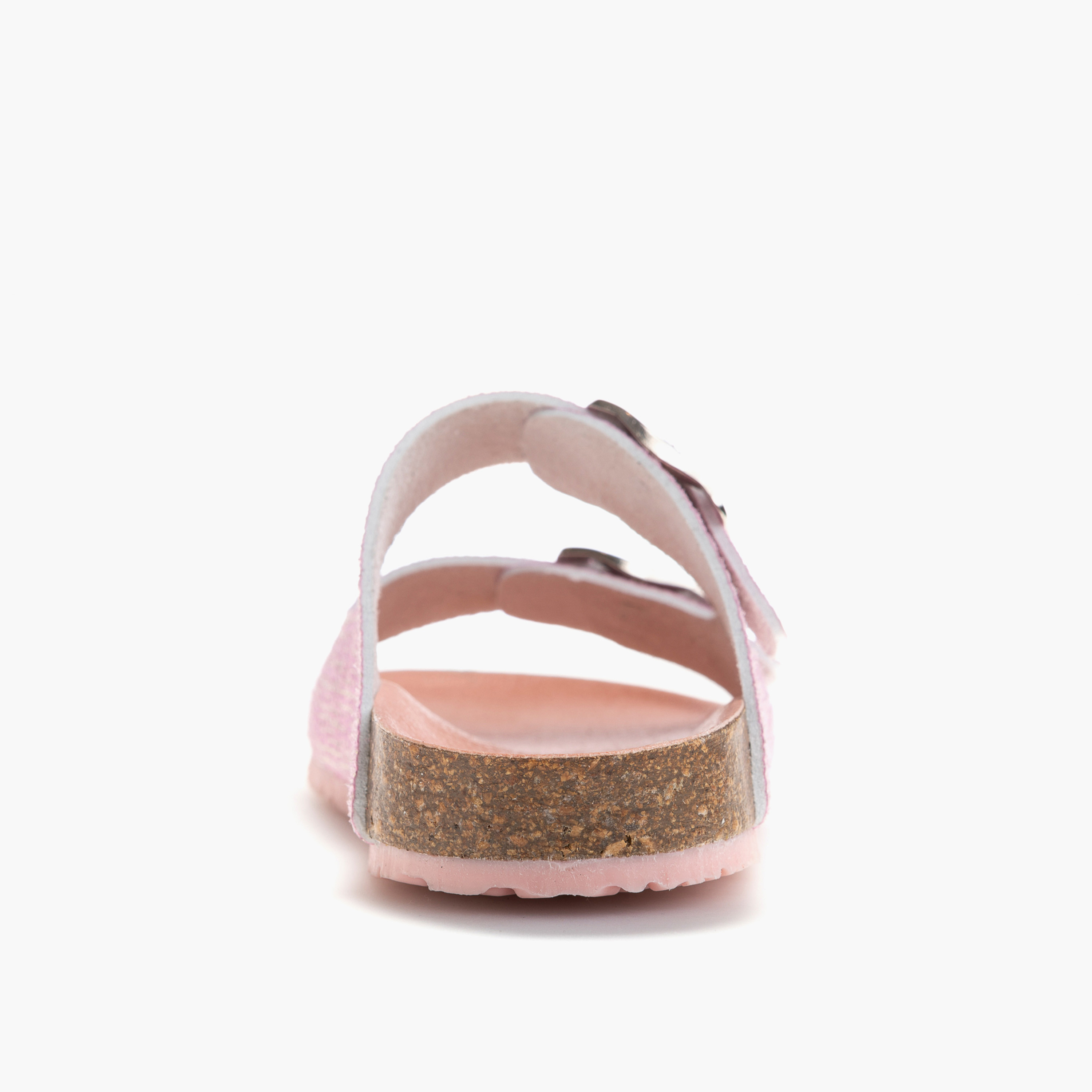 Pablosky Girls' Textured Slip-On Sandals with Buckle Detail-girls-shoes-sandals-image-3