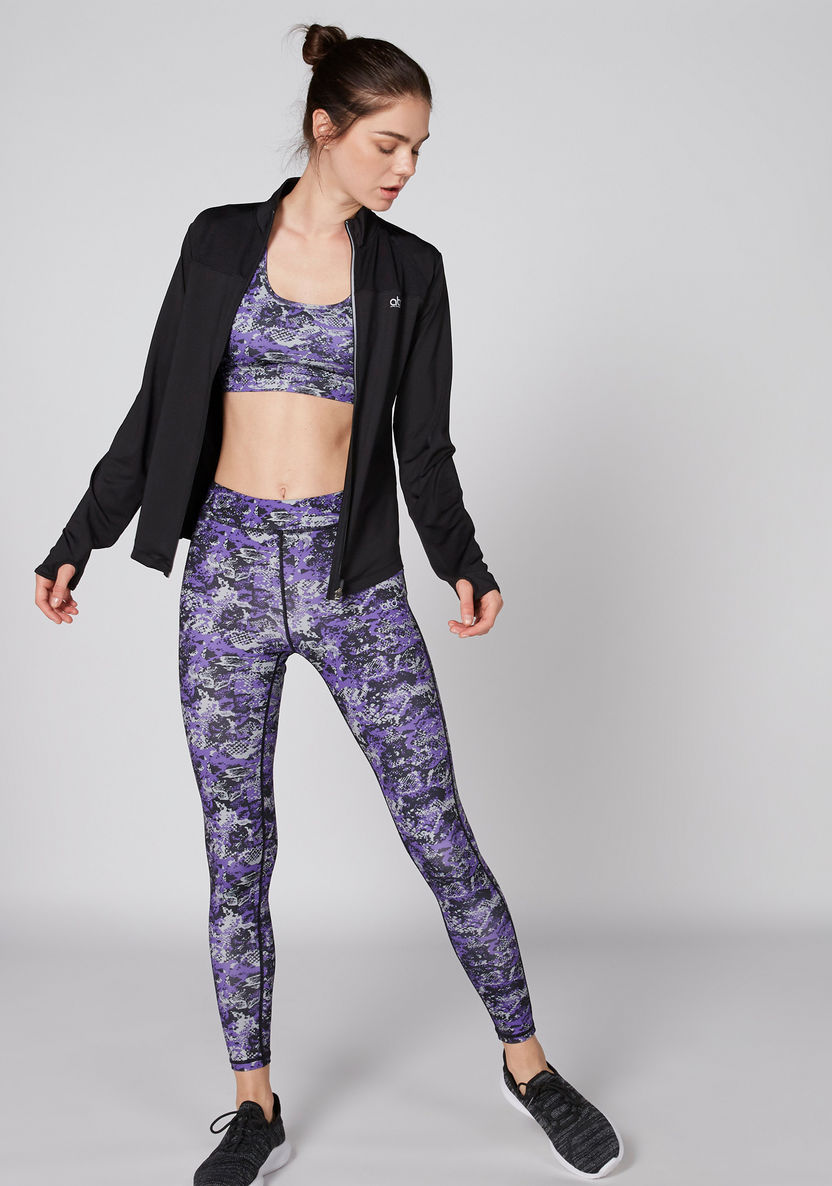 Printed Full Length Leggings with Elasticised Waistband-Bottoms-image-0