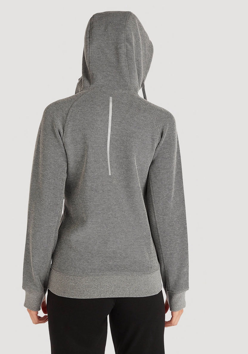 Solid Hooded Jacket with Attached Earphones and Pockets-Hoodies-image-3