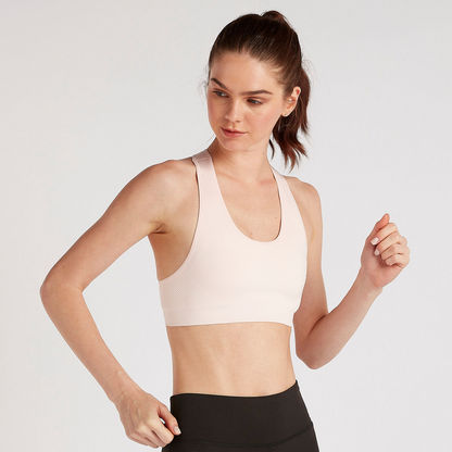 Solid Sports Bra with Racerback
