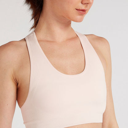 Solid Sports Bra with Racerback