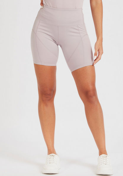 Solid Biker Shorts with Elasticated Waistband