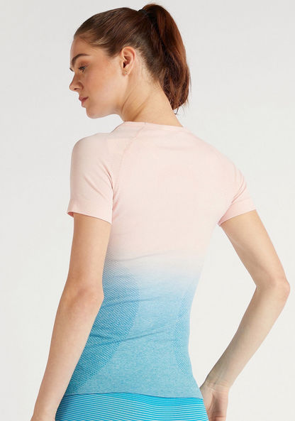 Ombre Crew Neck T-shirt with Short Sleeves