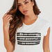 Slogan Print T-shirt with Round Neck and Cap Sleeves-T Shirts and Vests-thumbnail-2