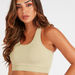 Solid Sports Bra with Scoop Neck and Racerback-Bras-thumbnail-2