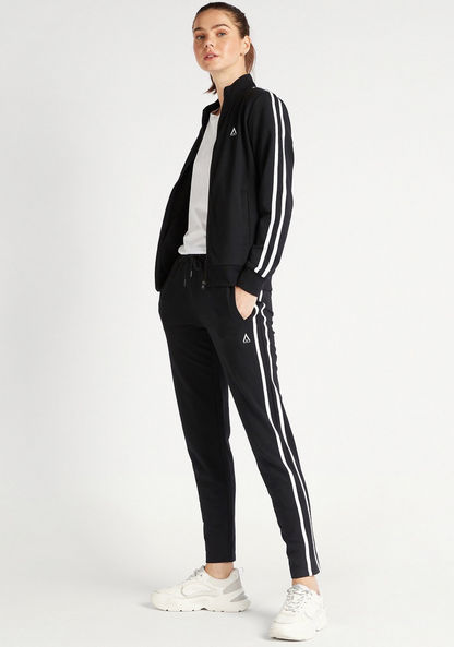 Solid Full-Length Track Pants with Side Tape Detail and Pockets-Bottoms-image-1