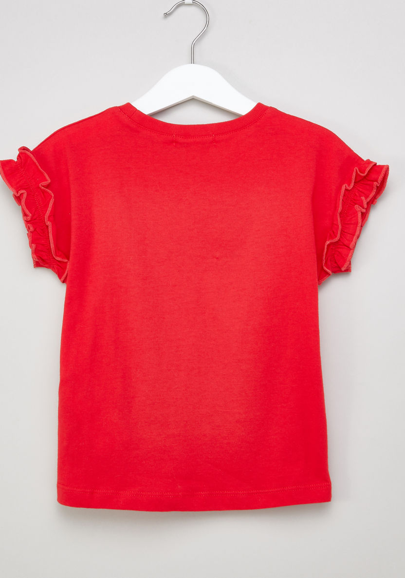 Bossini Printed Ruffled Sleeve T-shirt-T Shirts-image-2