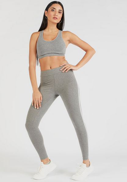 Solid Leggings with Side Tape Detail