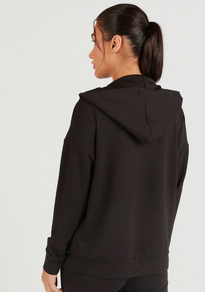 Hooded Sweatshirt with Long Sleeves and Zip Closure-Jackets-image-3