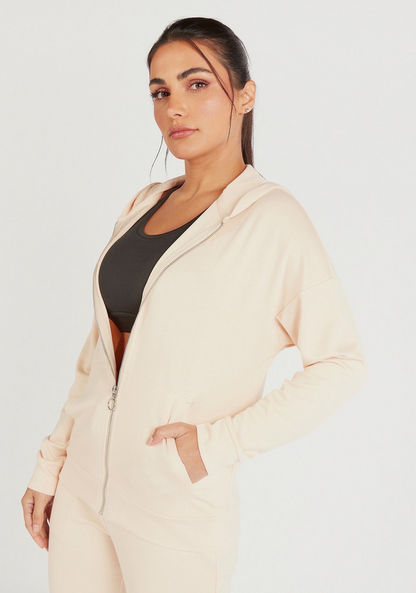 Hooded Sweatshirt with Long Sleeves and Zip Closure-Jackets-image-4