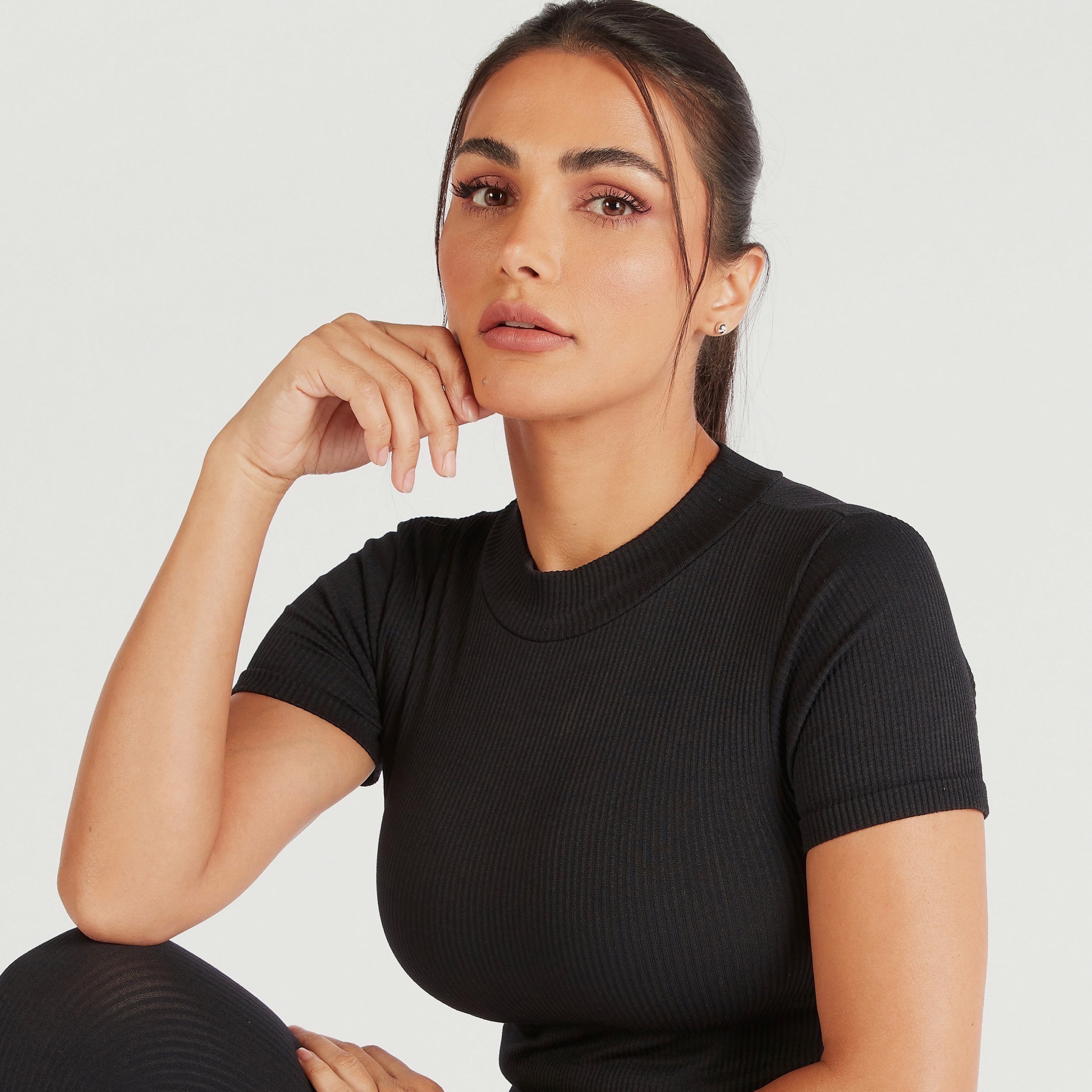 Ribbed T-shirt with Crew Neck and Short Sleeves-sports-women-clothing-tshirtsandvests-image-17