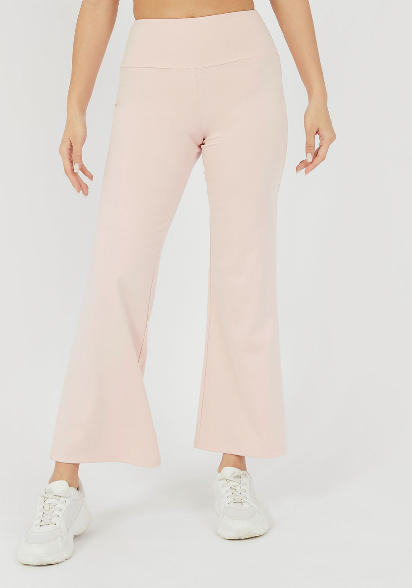 Solid Track Pants with Elasticised Waistband-Bottoms-image-0