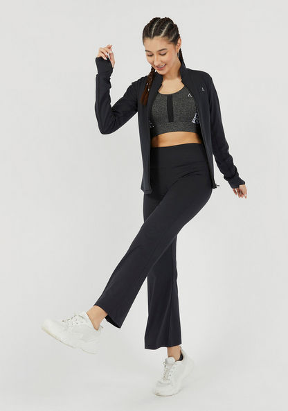 Solid Track Pants with Elasticised Waistband-Bottoms-image-1