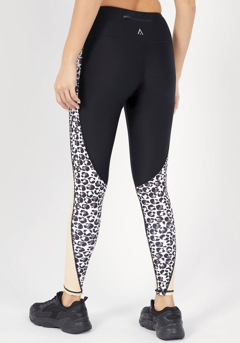 Panelled Leggings with Elasticated Waistband-Bottoms-image-4