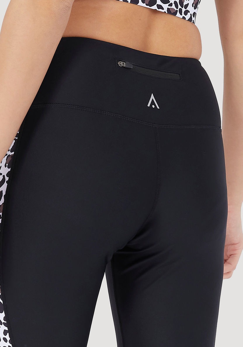 Panelled Leggings with Elasticated Waistband-Bottoms-image-5