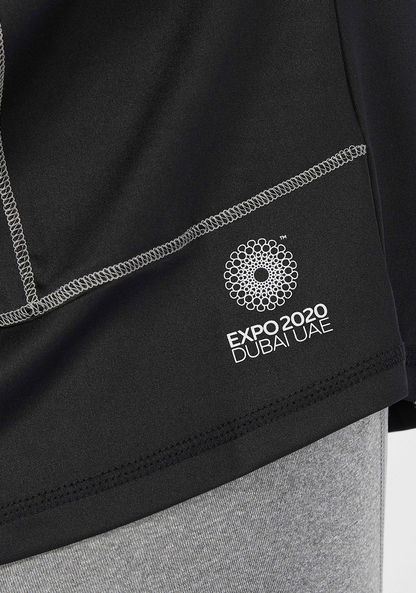 Expo 2020 Solid Zip Through Jacket with High Neck and Long Sleeves-Jackets-image-2