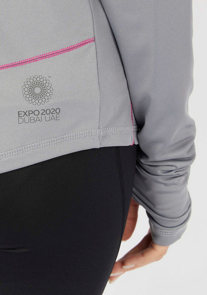 Expo 2020 Solid Zip Through Jacket with High Neck and Long Sleeves-Jackets-image-5