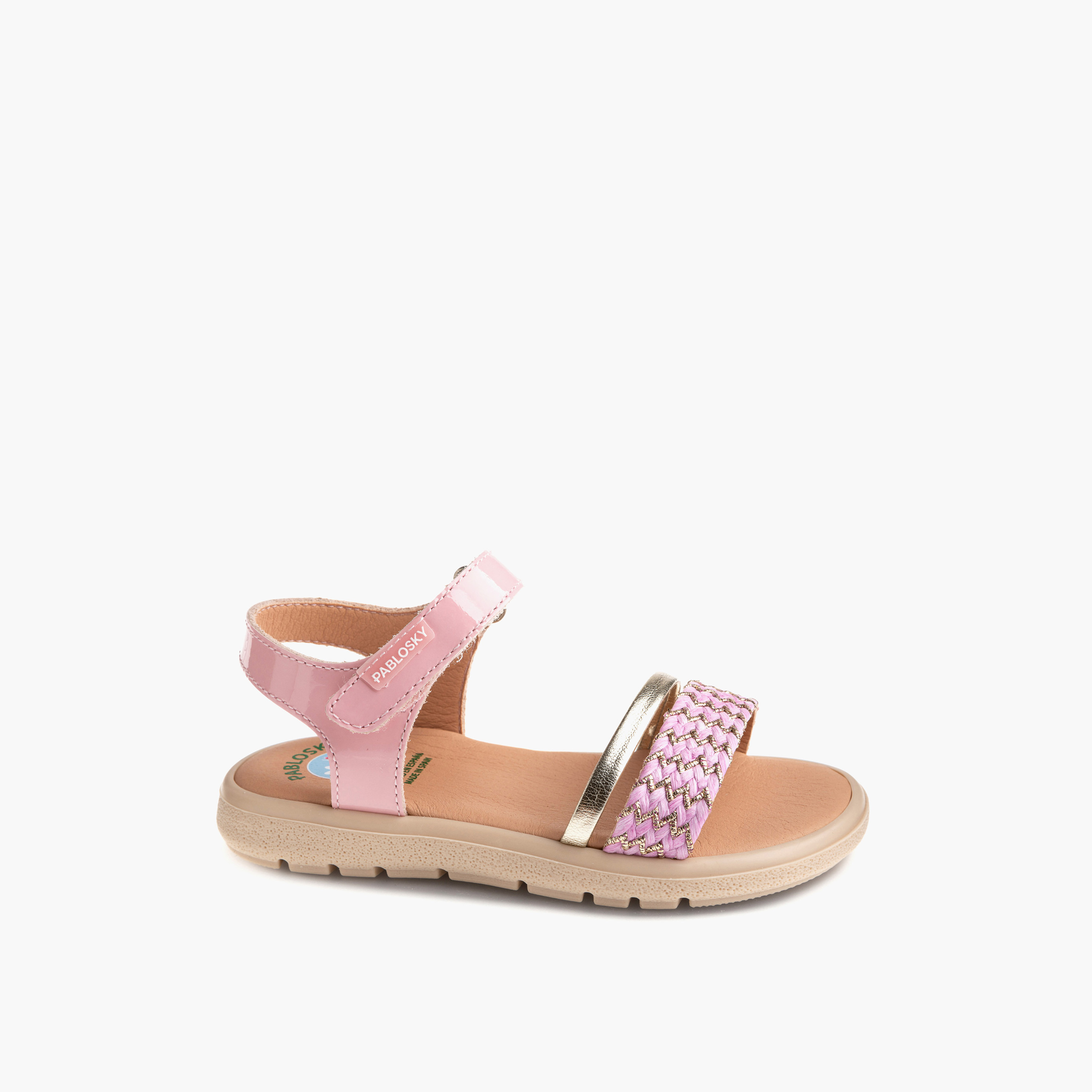 Pablosky Girls' Strap Sandals with Hook and Loop Closure-girls-shoes-sandals-image-1