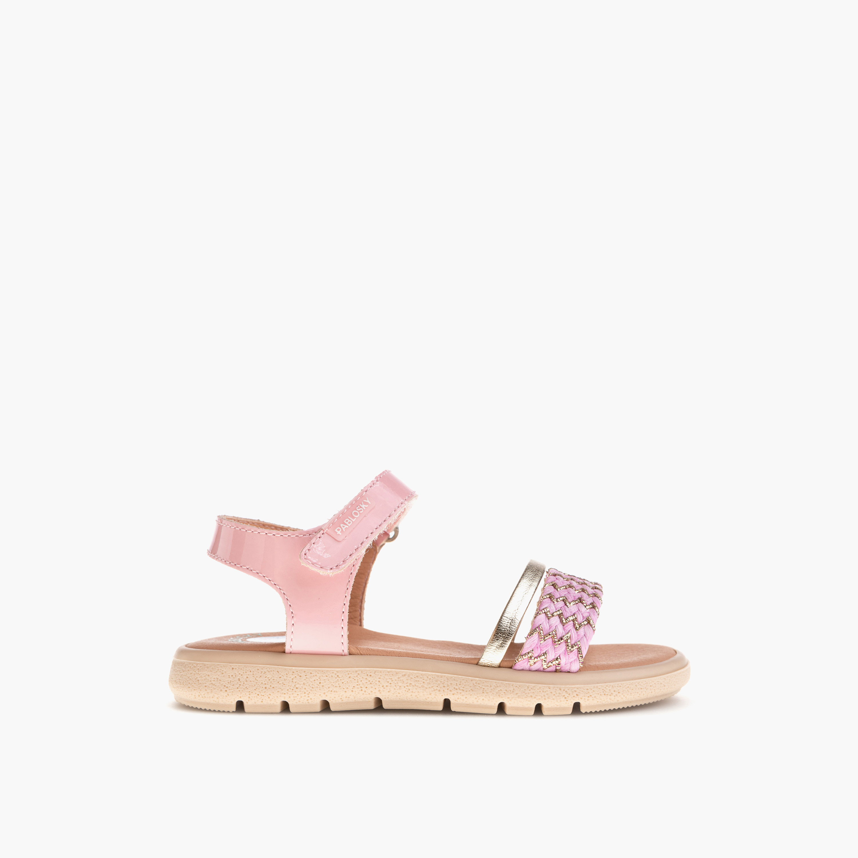 Pablosky Girls' Strap Sandals with Hook and Loop Closure-girls-shoes-sandals-image-2