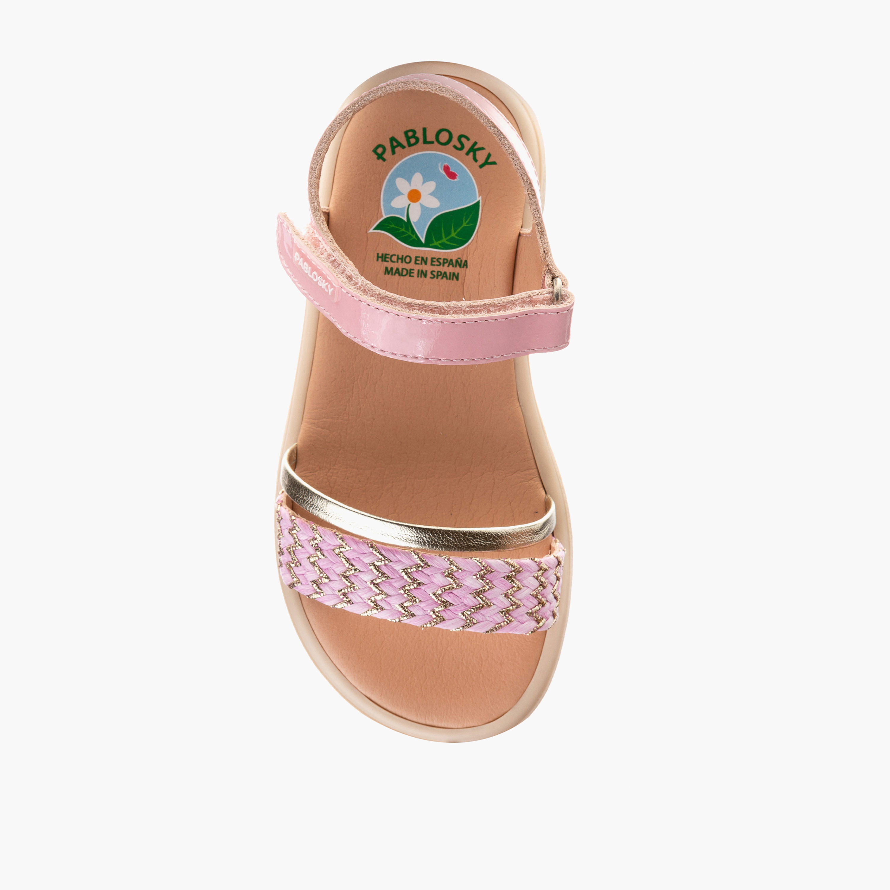 Pablosky Girls' Strap Sandals with Hook and Loop Closure-girls-shoes-sandals-image-4