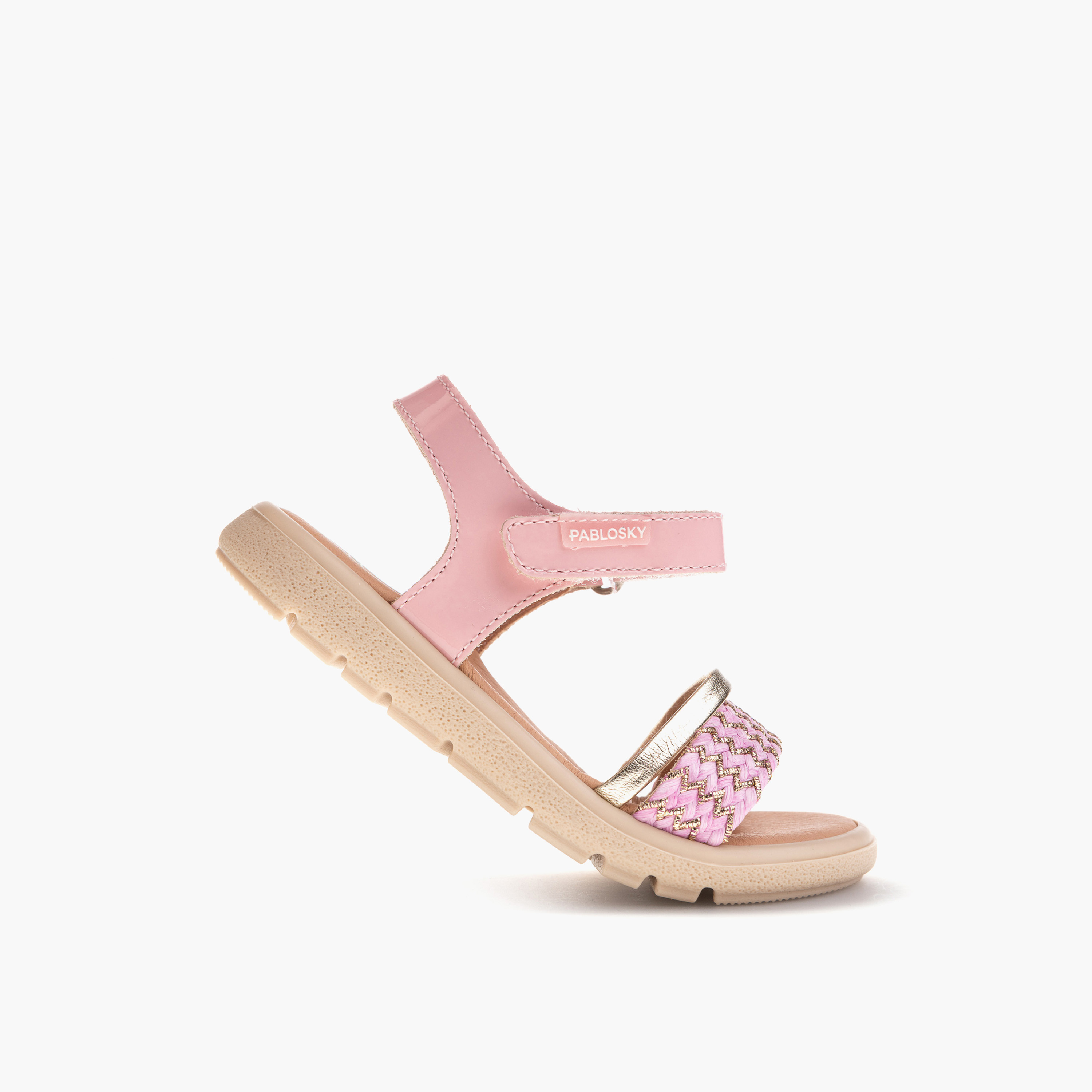 Pablosky Girls' Strap Sandals with Hook and Loop Closure-girls-shoes-sandals-image-5