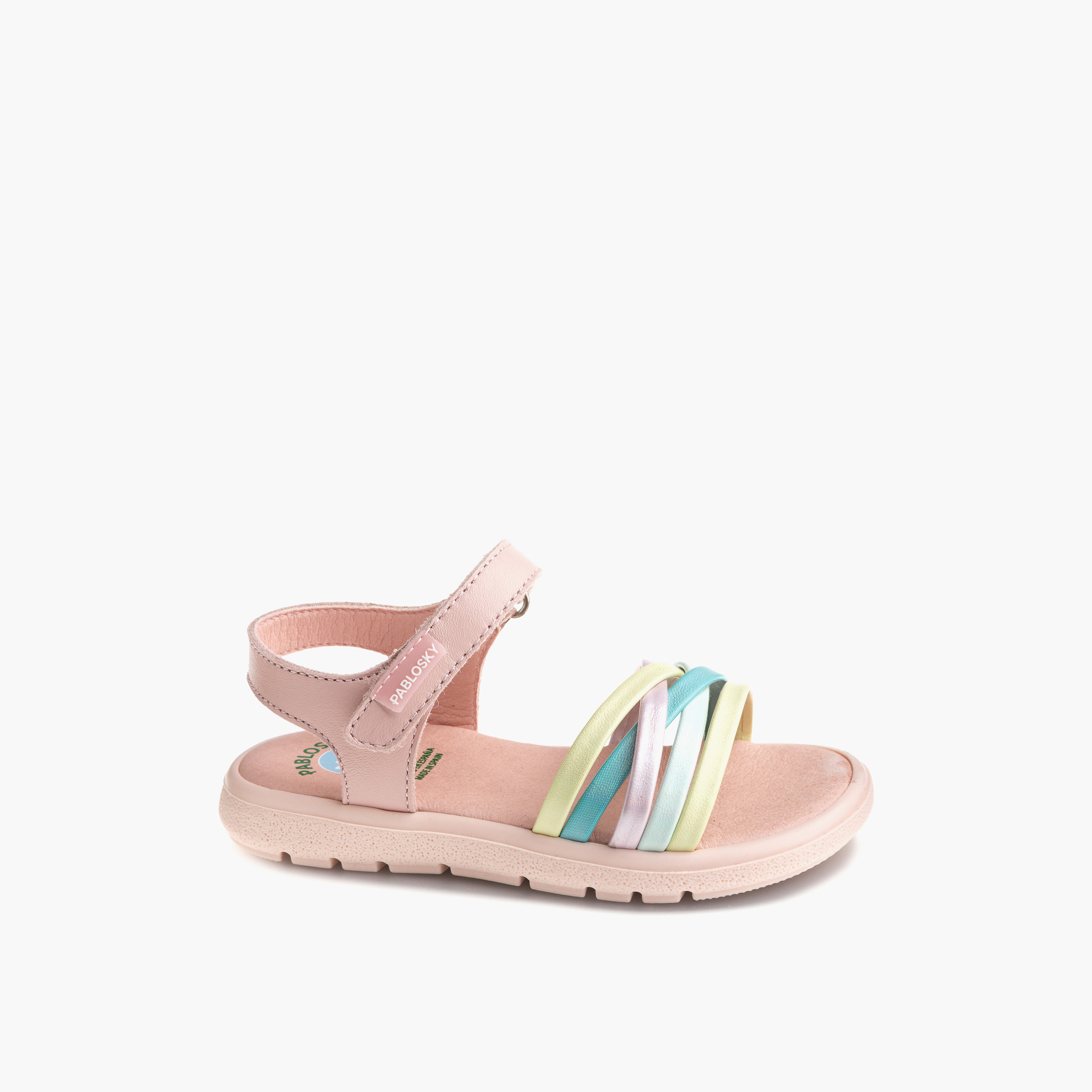 Pablosky Girls' Strap Sandals with Hook and Loop Closure-girls-shoes-sandals-image-1