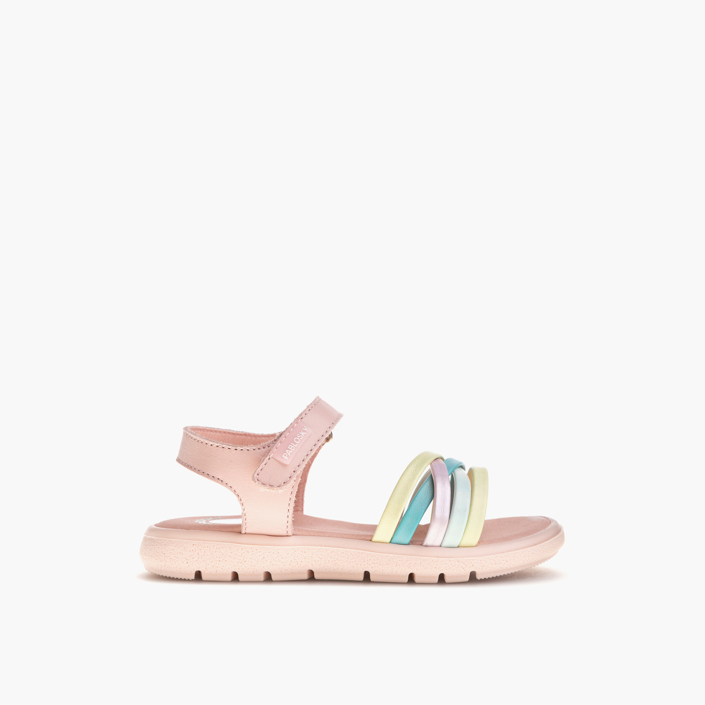 Pablosky Girls' Strap Sandals with Hook and Loop Closure-girls-shoes-sandals-image-2