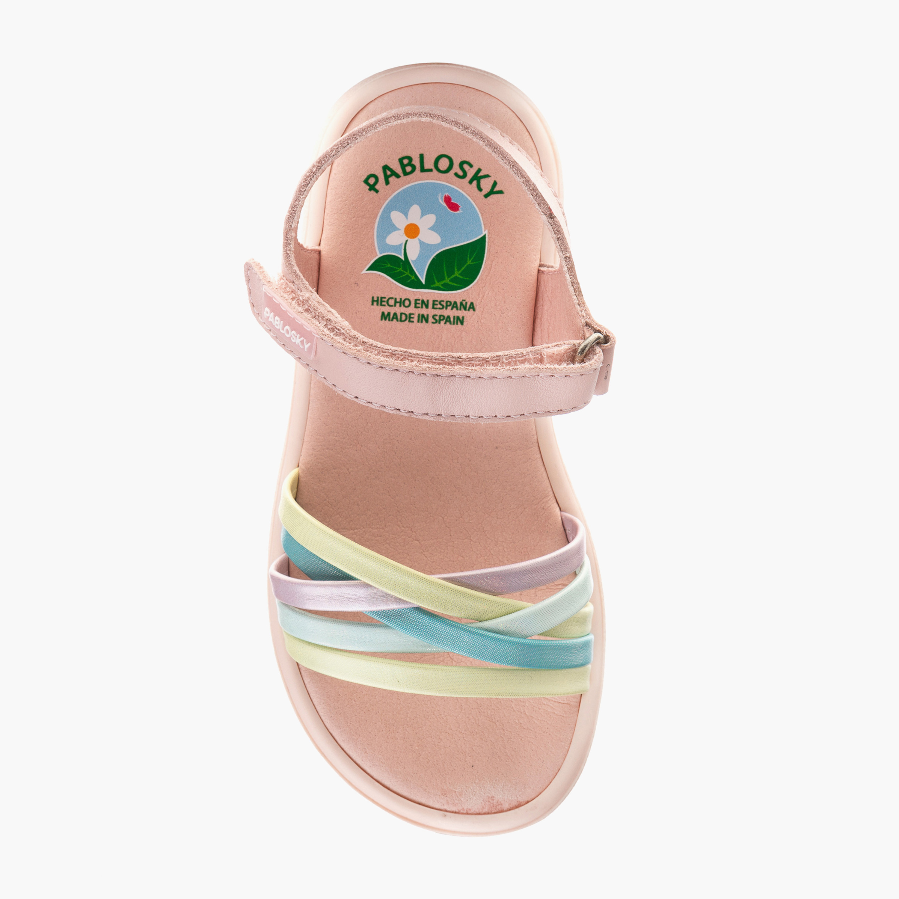 Pablosky Girls' Strap Sandals with Hook and Loop Closure-girls-shoes-sandals-image-4