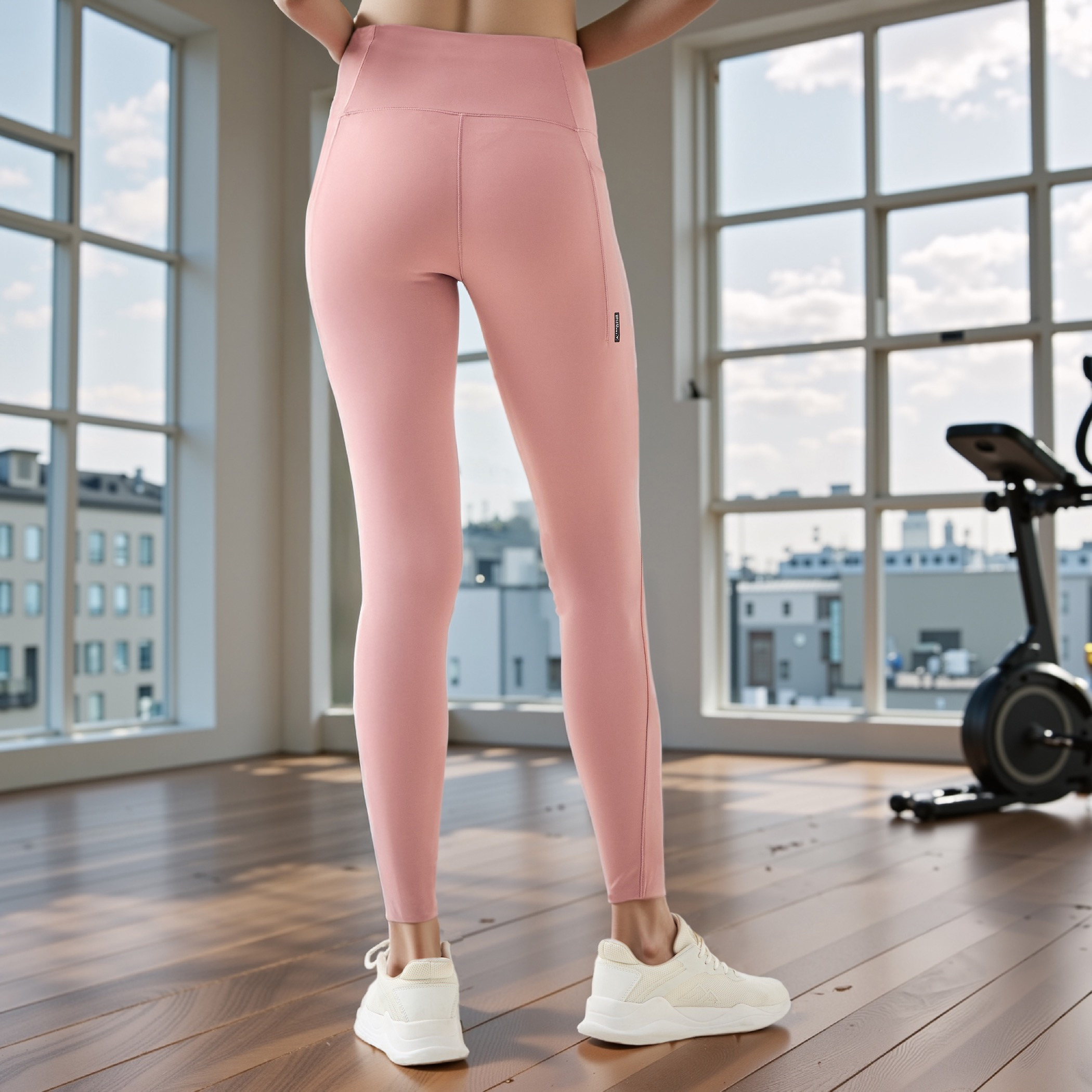 Regular Fit Leggings with Flexi Comfort Waistband and Pockets-sports-women-clothing-activewearleggings-image-3