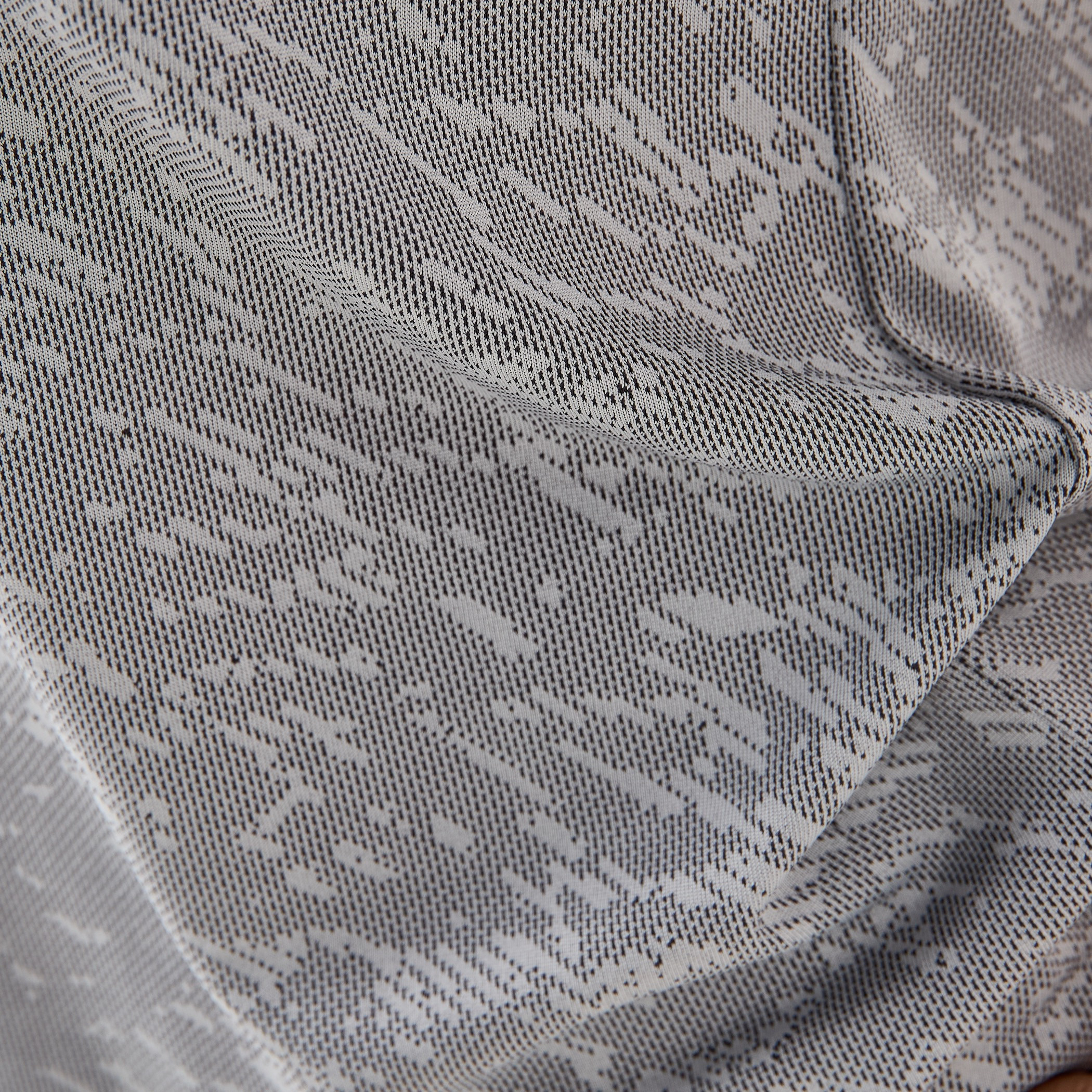 Jacquard Textured Round Neck T-shirt with Short Sleeves-women-clothing-tshirts-image-6