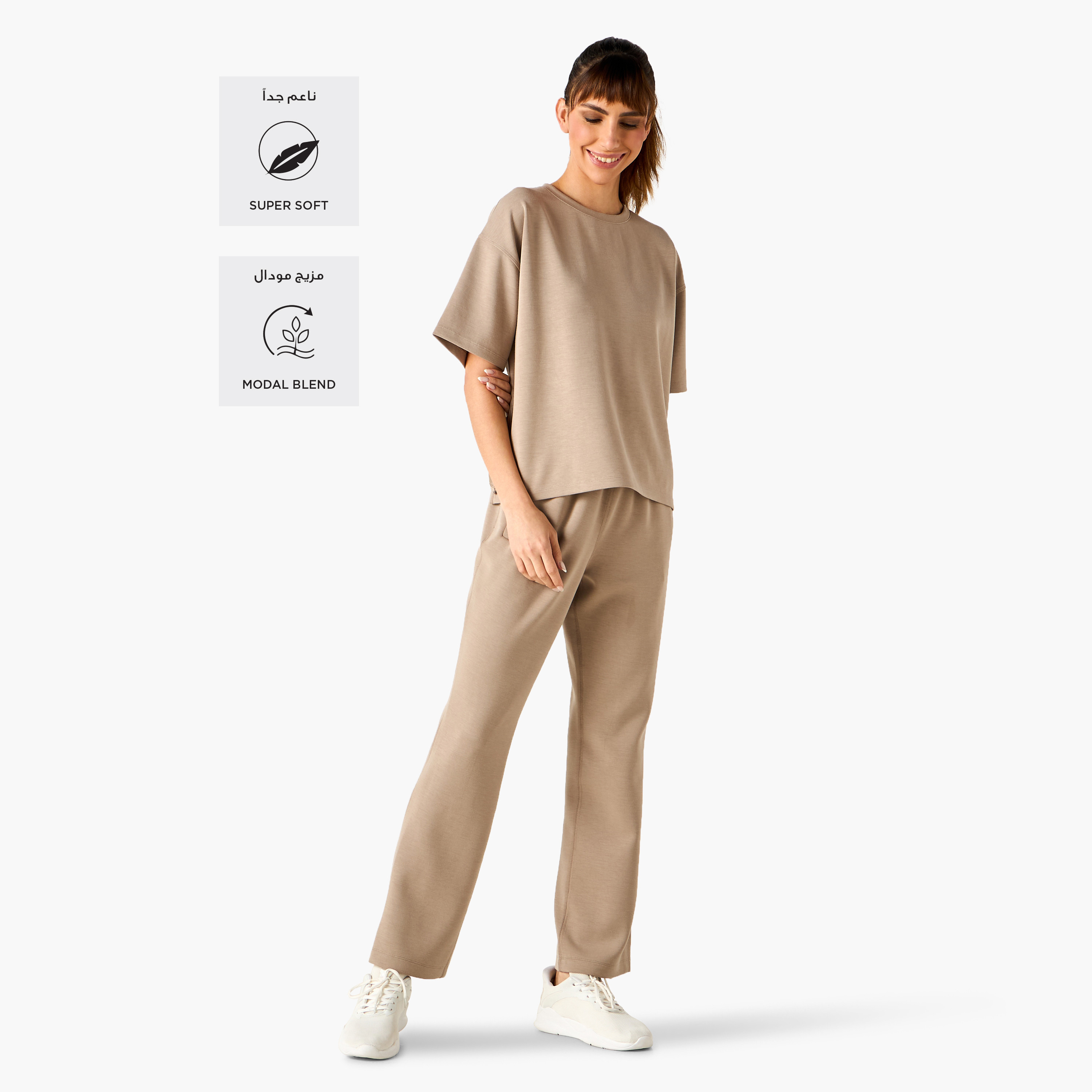تيشيرت فضفاض بفتحة جانبية-women-clothing-tshirts-image-2