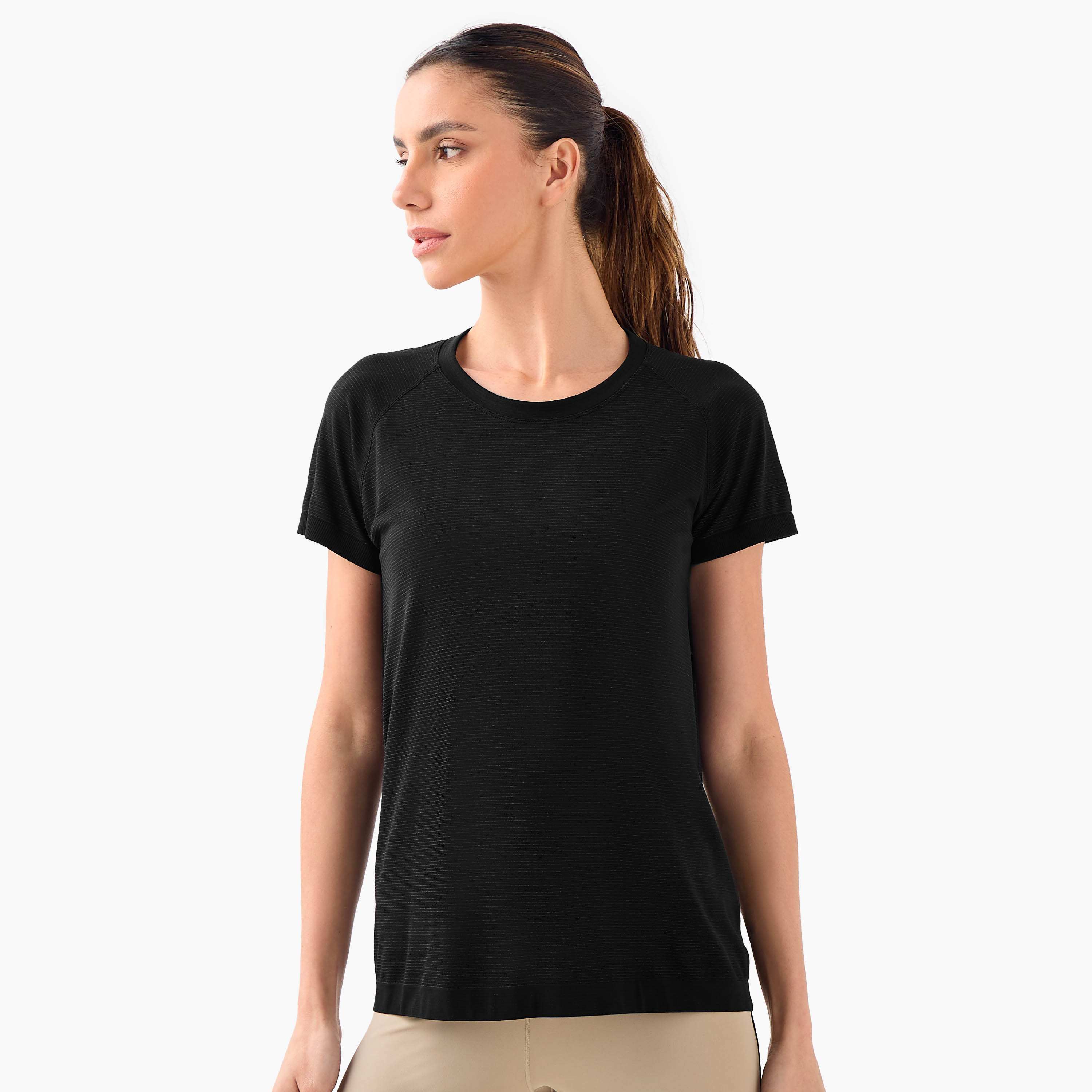 Seamless T-Shirt with Raglan Sleeves-women-clothing-tshirts-image-1